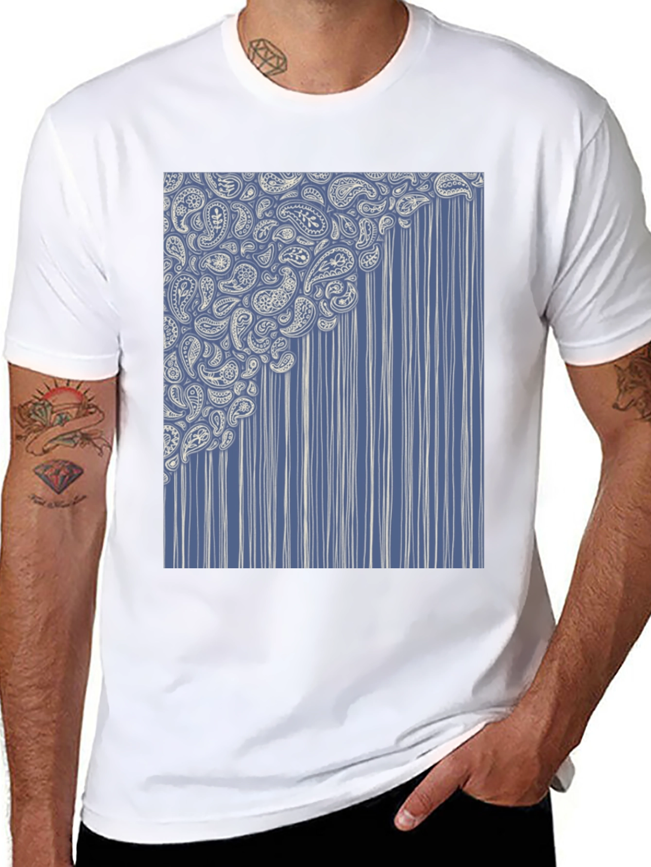 Paisley Cascade Graphic Tee - Stylish Comfort