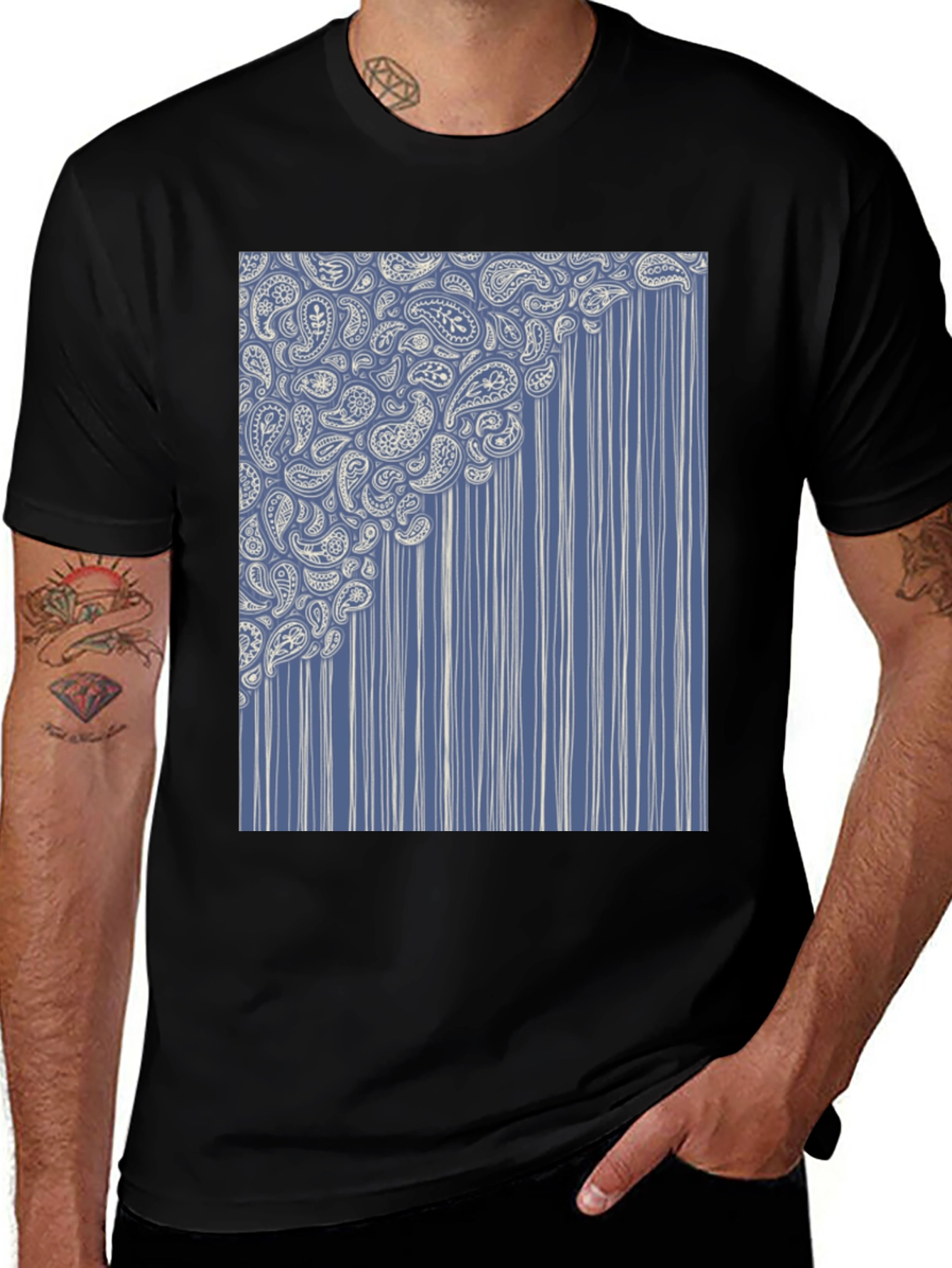Paisley Cascade Graphic Tee - Stylish Comfort