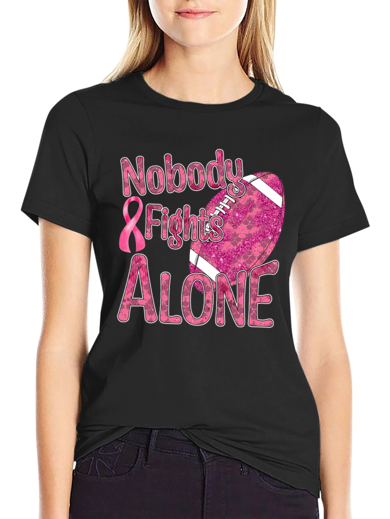 Breast Cancer Awareness Football T-Shirt