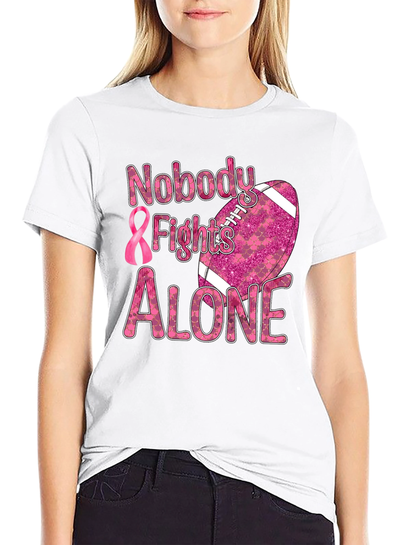 Breast Cancer Awareness Football T-Shirt