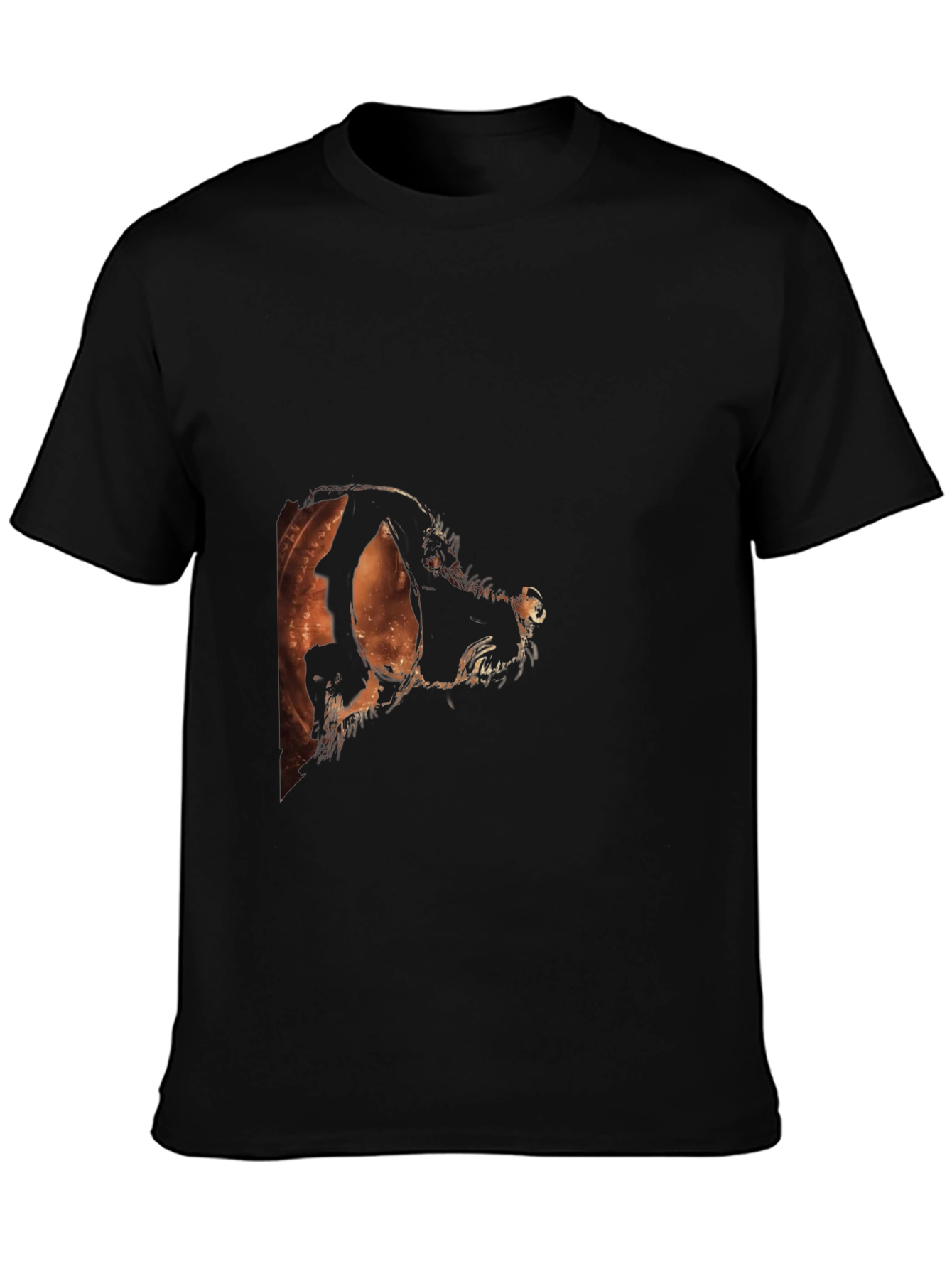 Abstract Dog Graphic Black T-Shirt