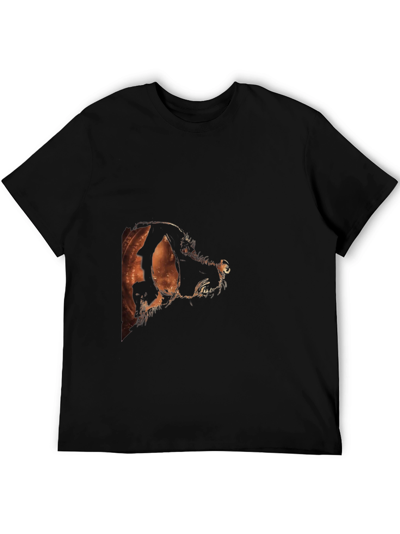 Abstract Dog Graphic Black T-Shirt