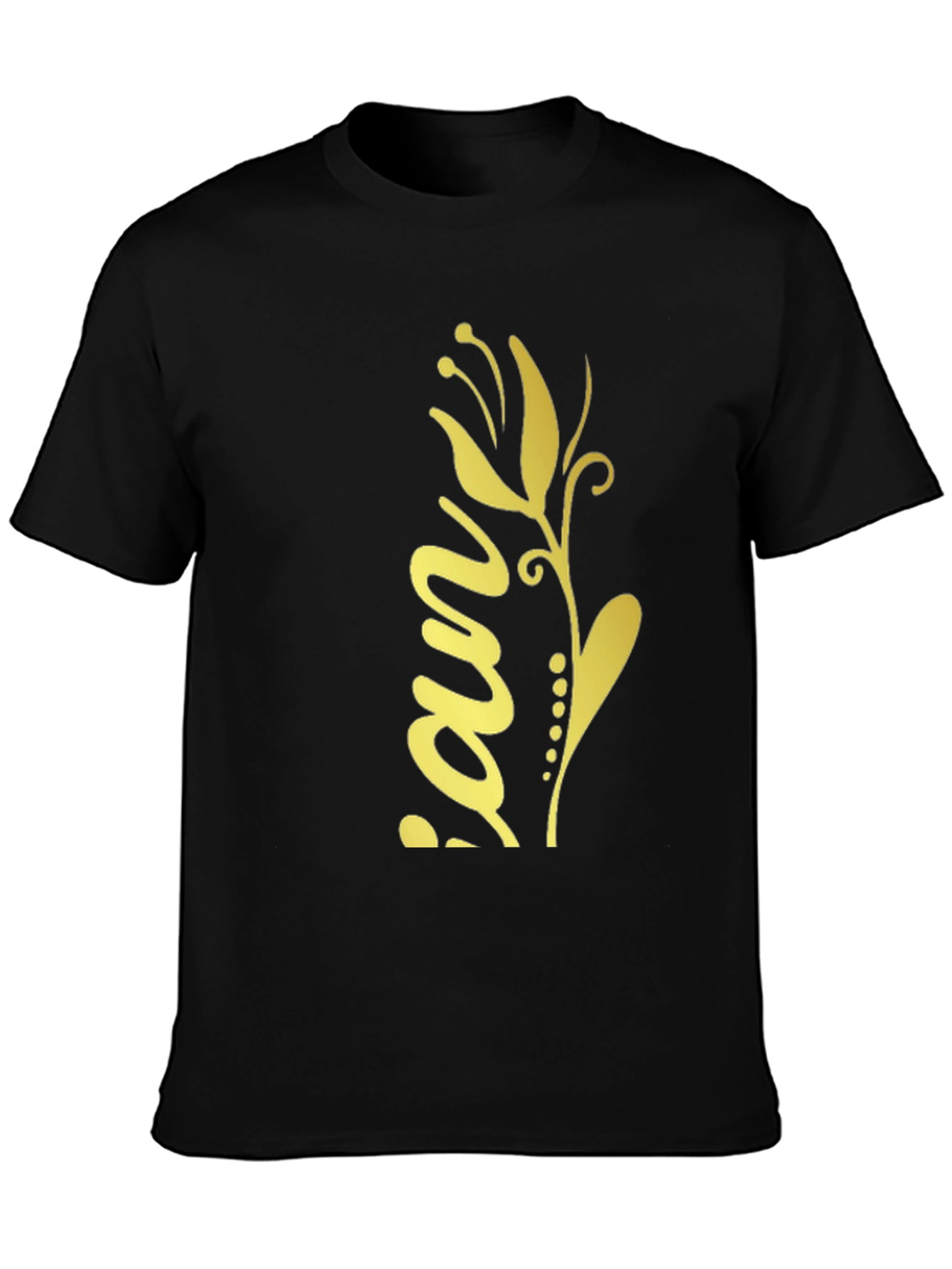 Black Floral Print Graphic Tee Shirt