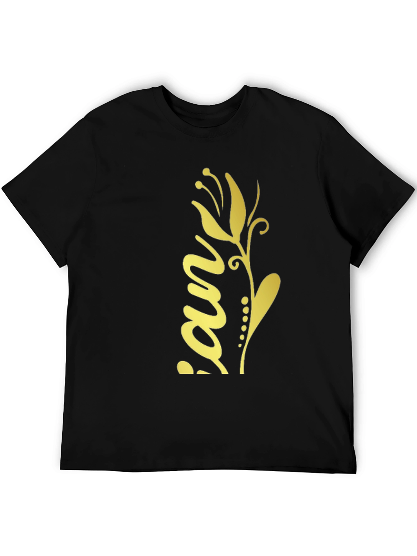 Black Floral Print Graphic Tee Shirt