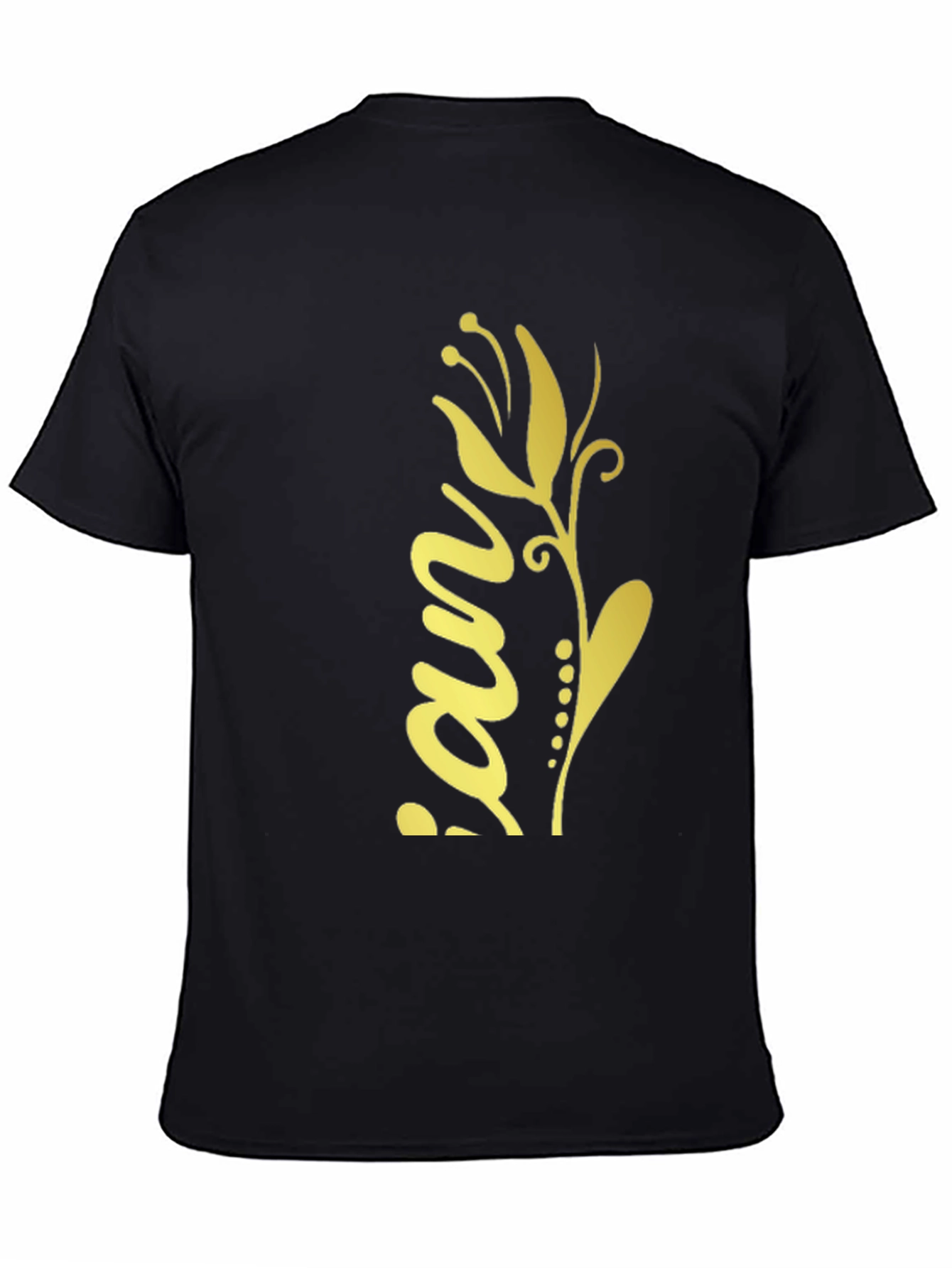Black Floral Print Graphic Tee Shirt