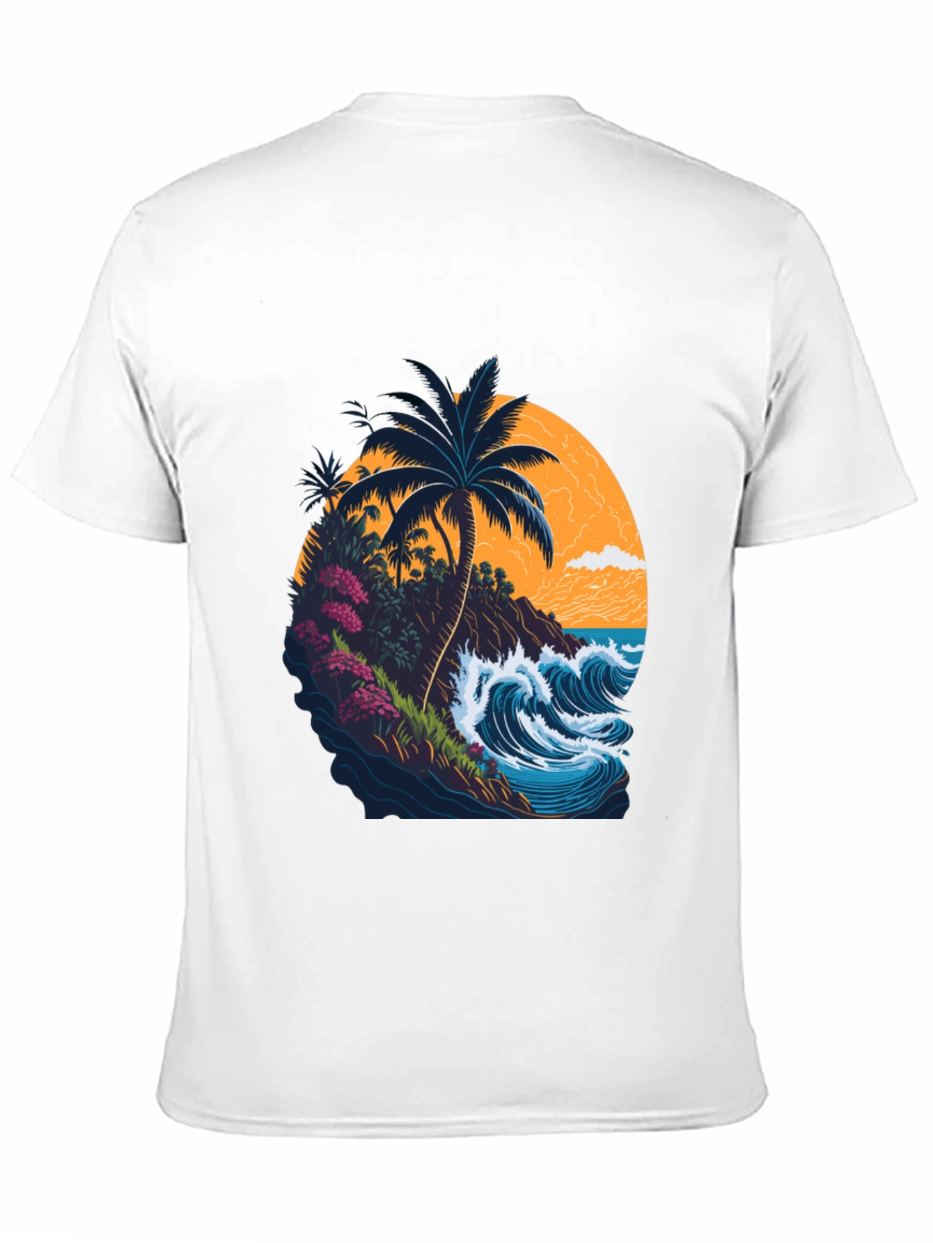 Tropical Island Graphic Tee - Black