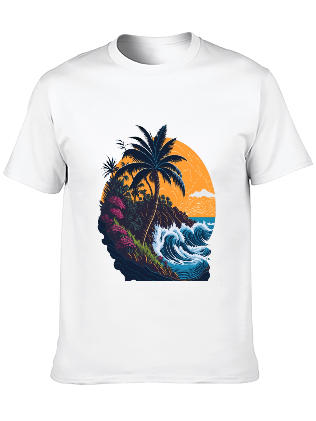 Tropical Island Graphic Tee - Black