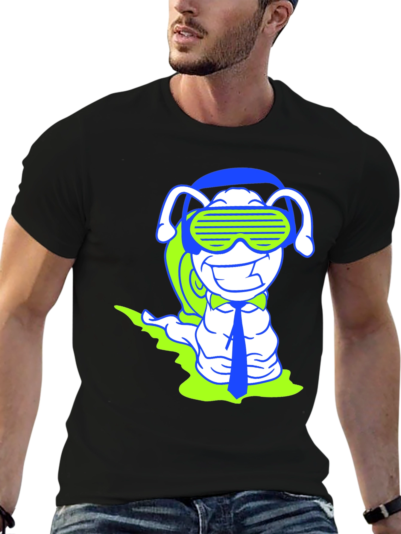 DJ Snail Graphic Tee - Black Cotton T-Shirt