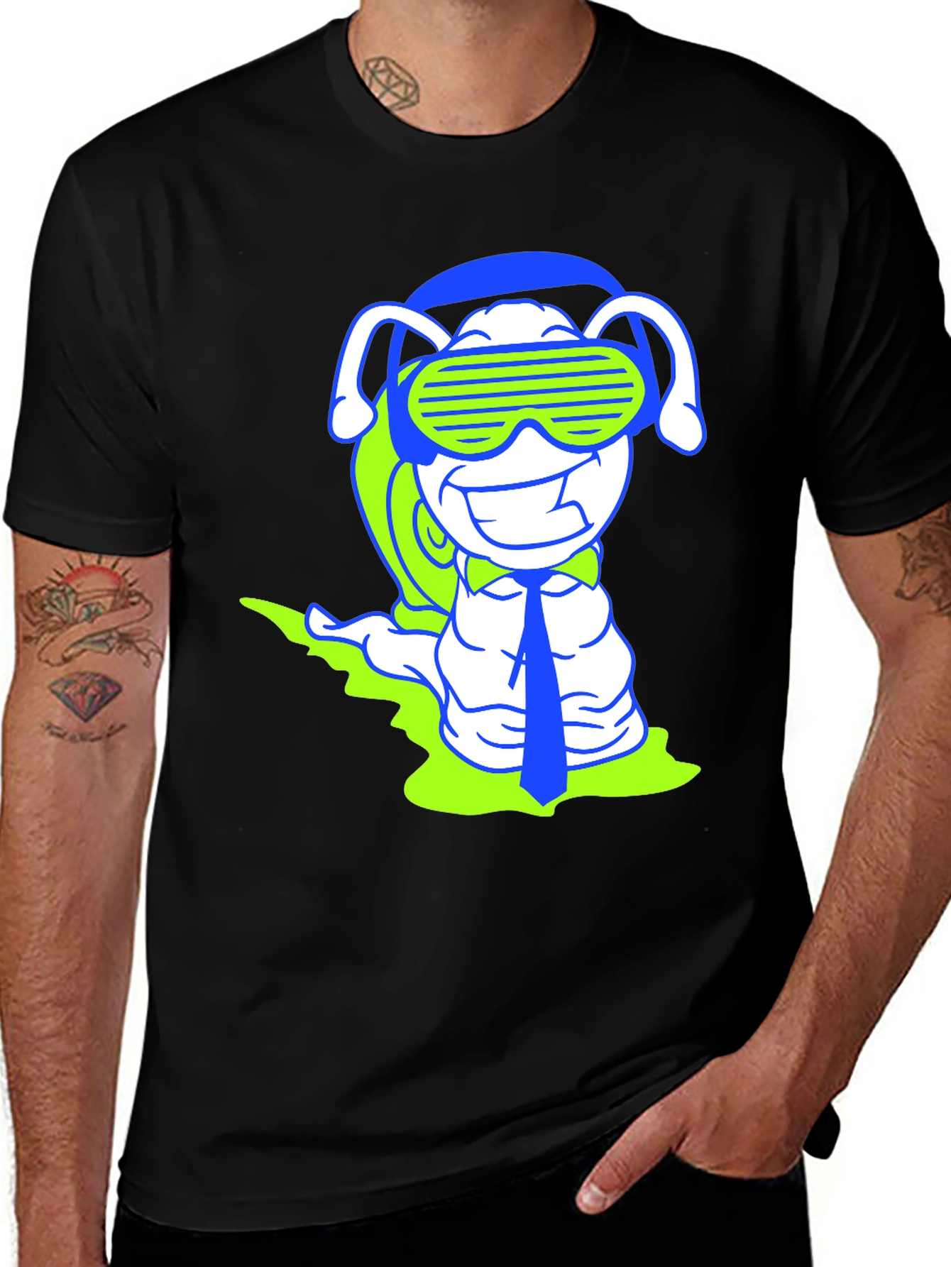 DJ Snail Graphic Tee - Black Cotton T-Shirt