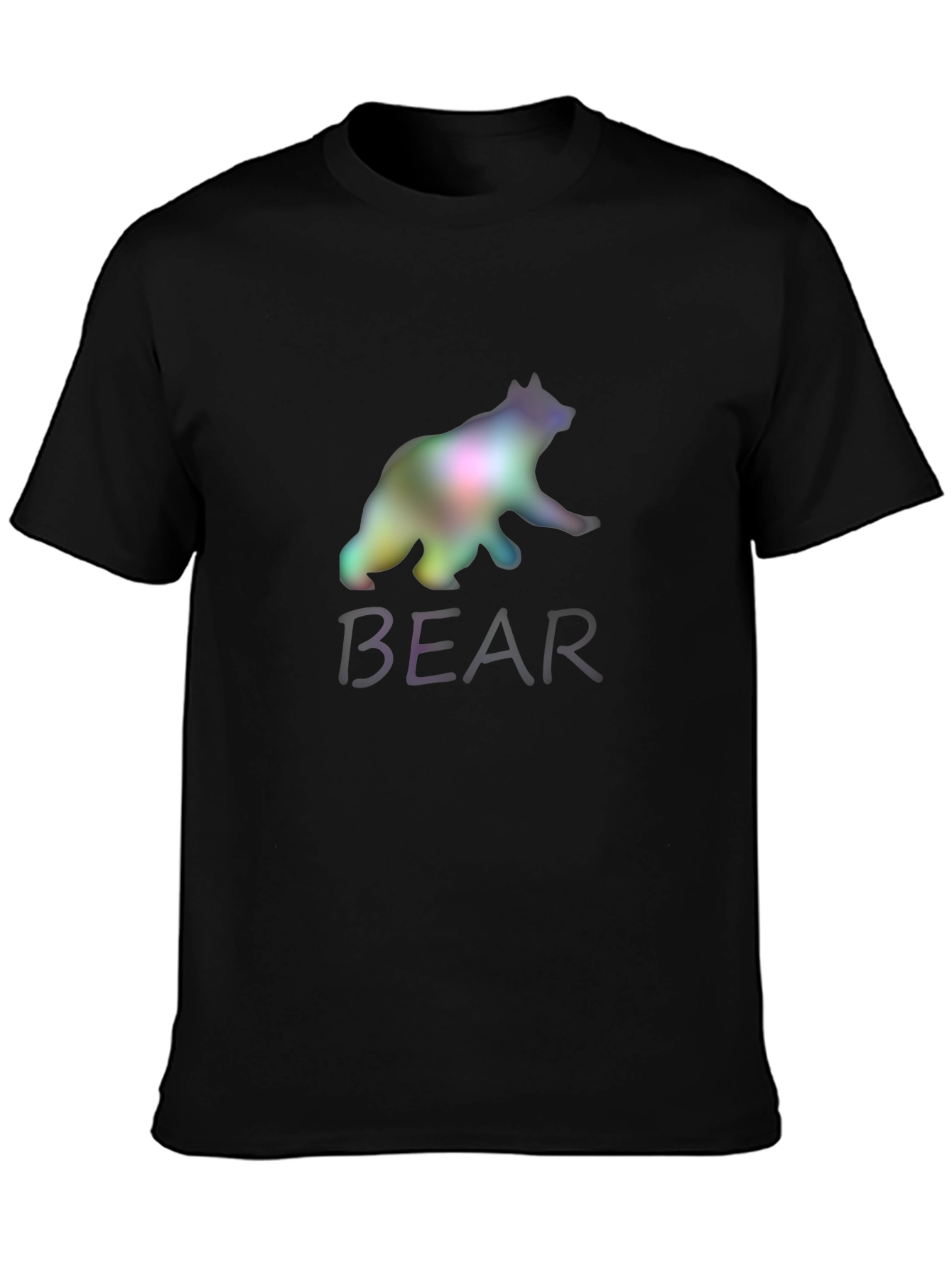 Mens Black Bear Graphic Print T-Shirt