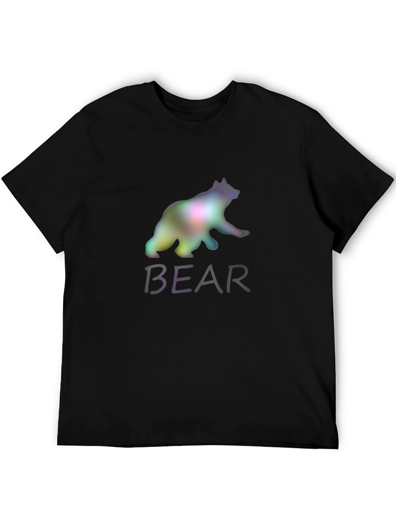 Mens Black Bear Graphic Print T-Shirt