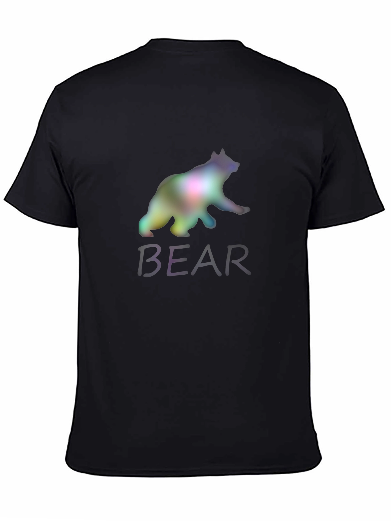 Mens Black Bear Graphic Print T-Shirt