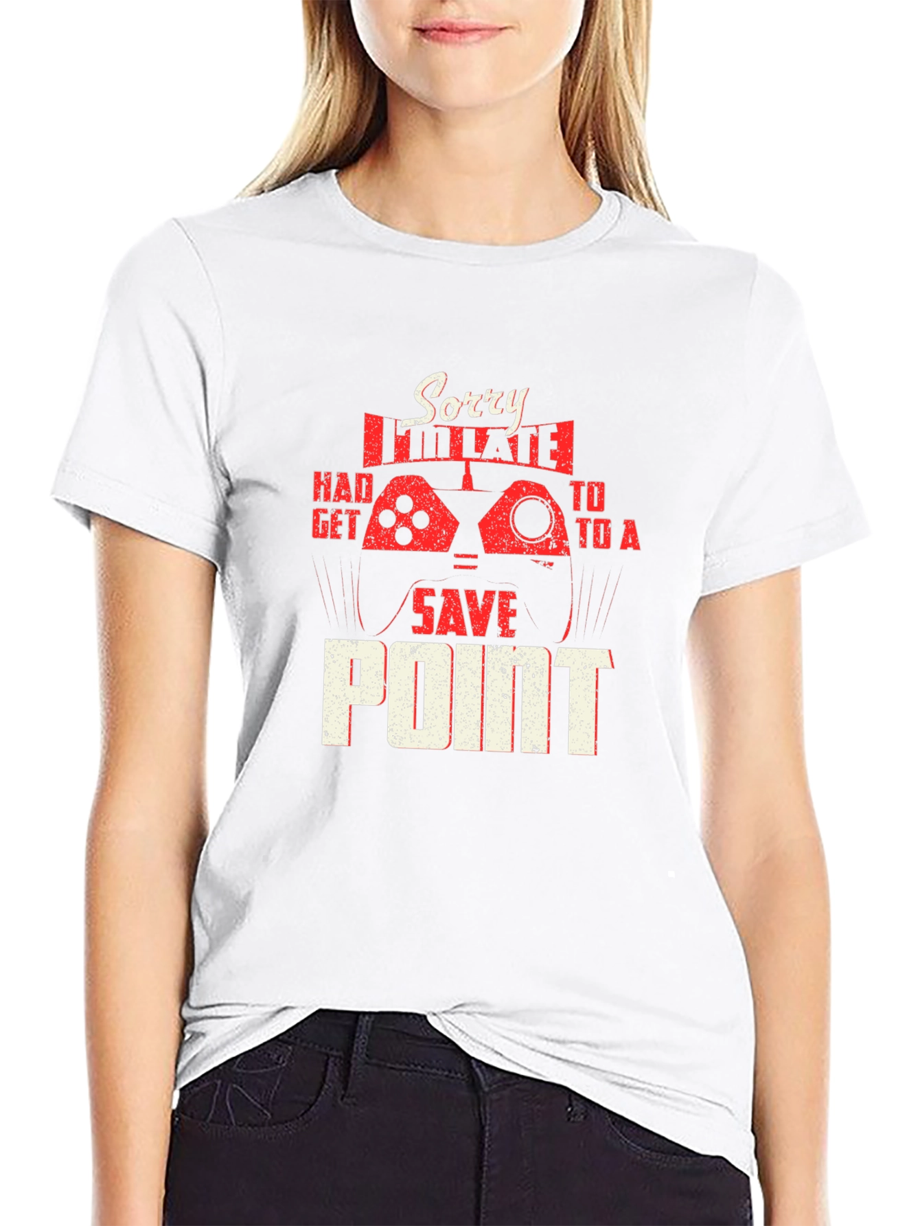 Gamer T-Shirt: Sorry Im Late Save Point