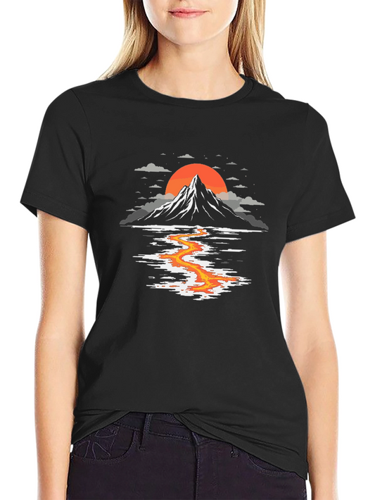 Volcano River Graphic Tee - Black