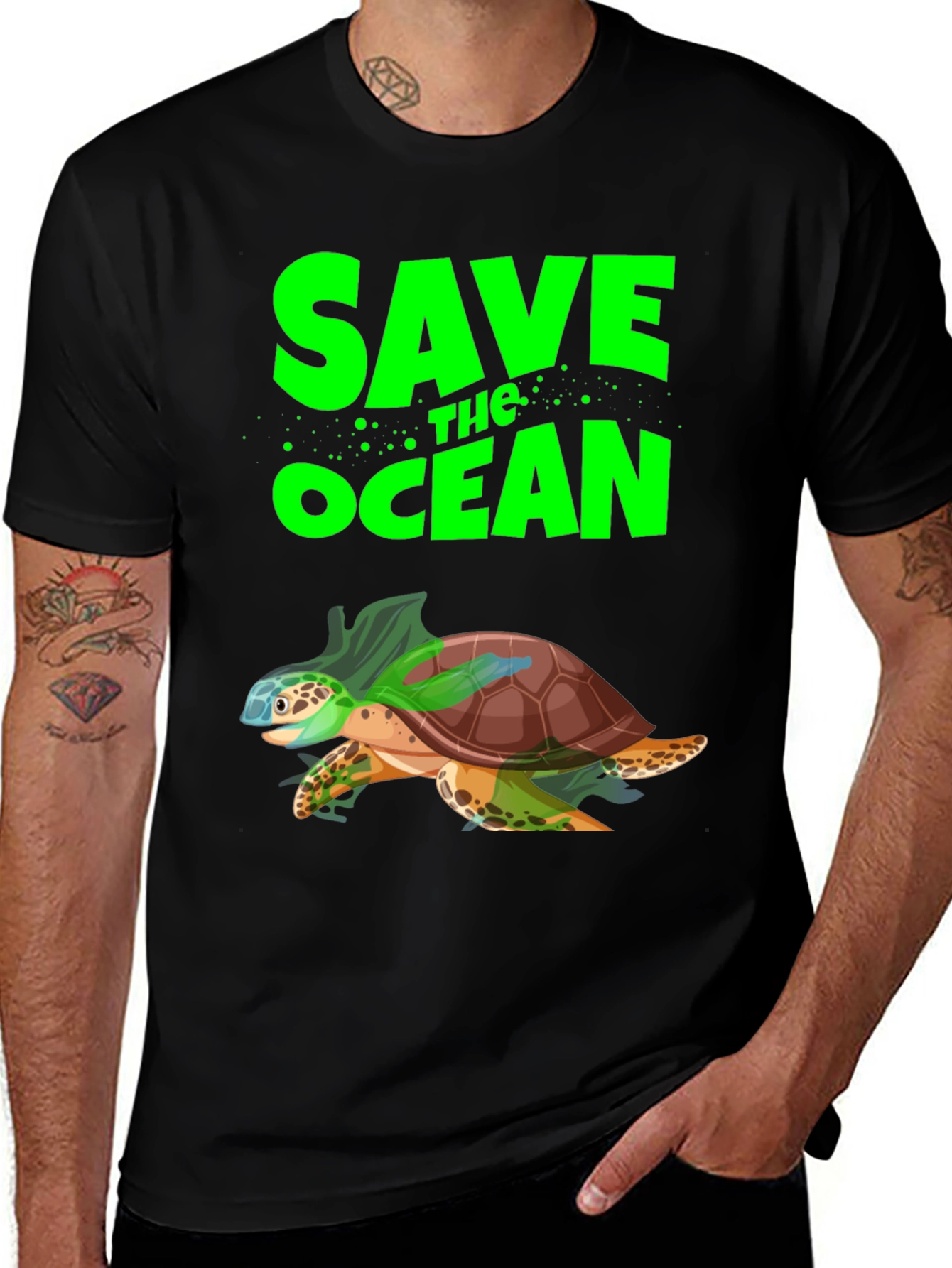 Save the Ocean Turtle Graphic Tee
