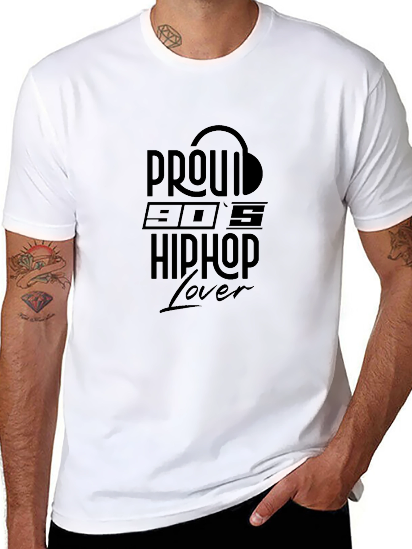 Proud 90s Hip Hop Lover Black T-Shirt