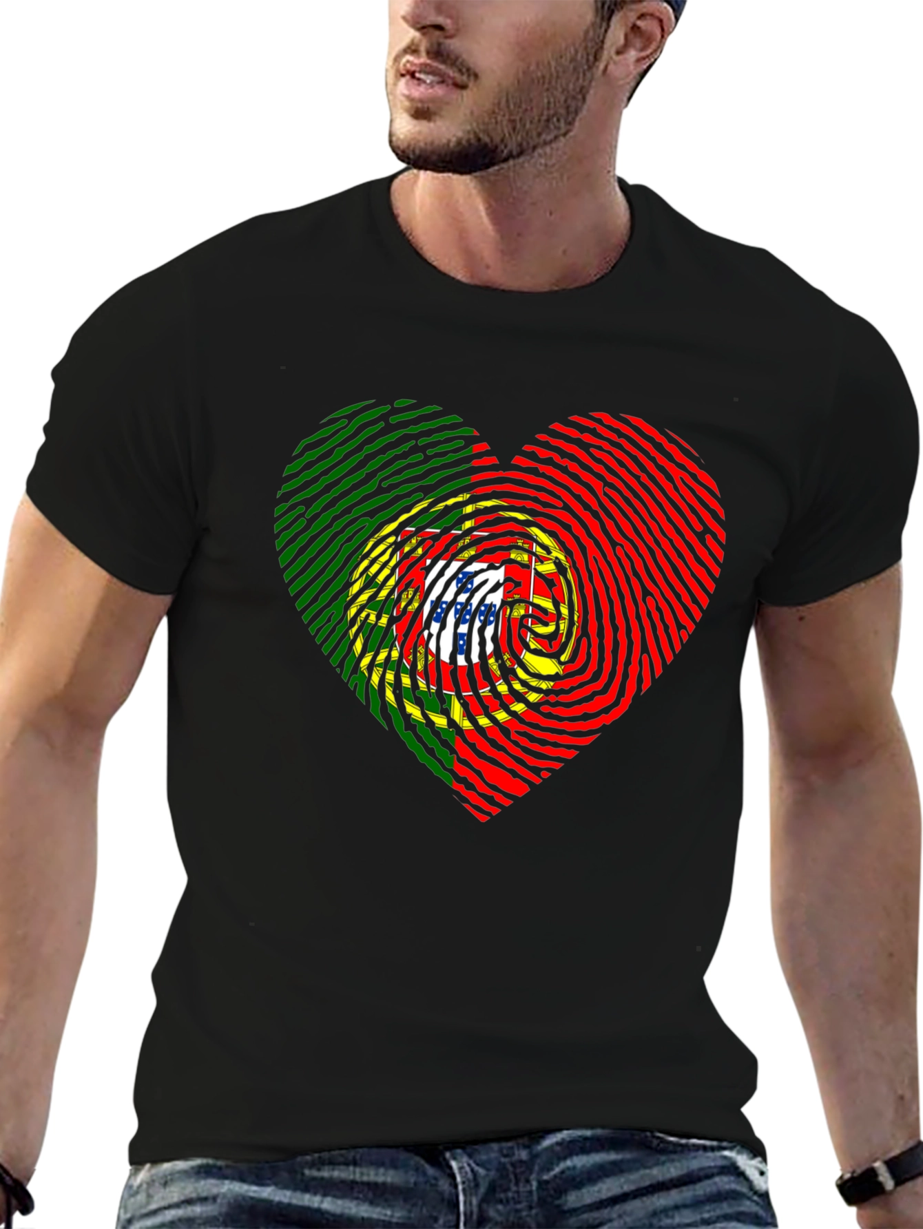 Portugal Fingerprint Heart T-Shirt