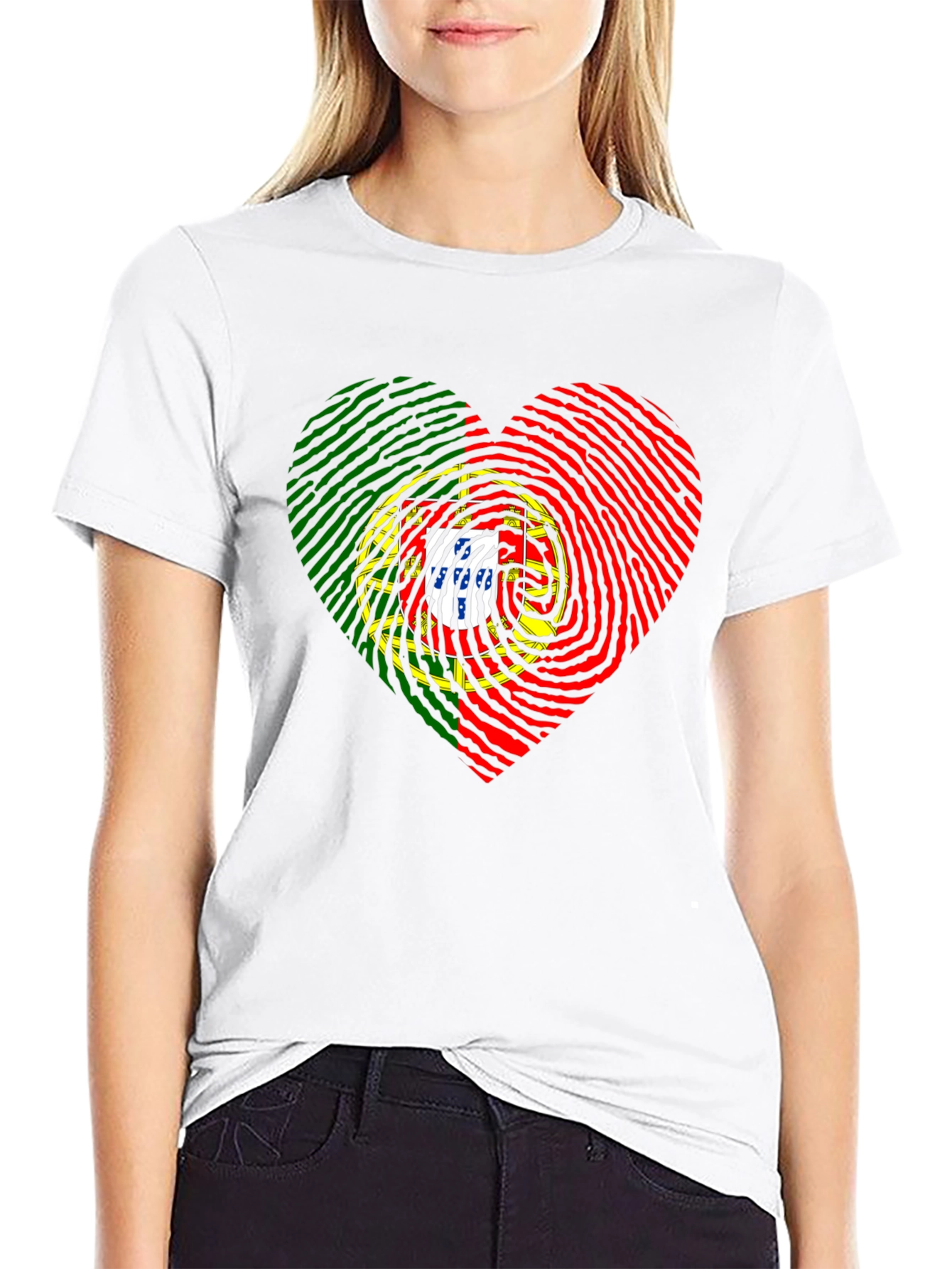 Portugal Fingerprint Heart T-Shirt