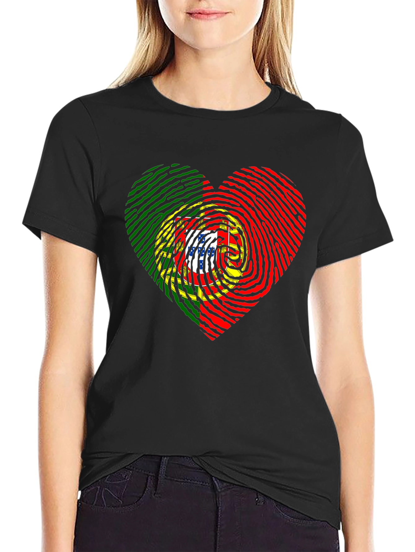 Portugal Fingerprint Heart T-Shirt