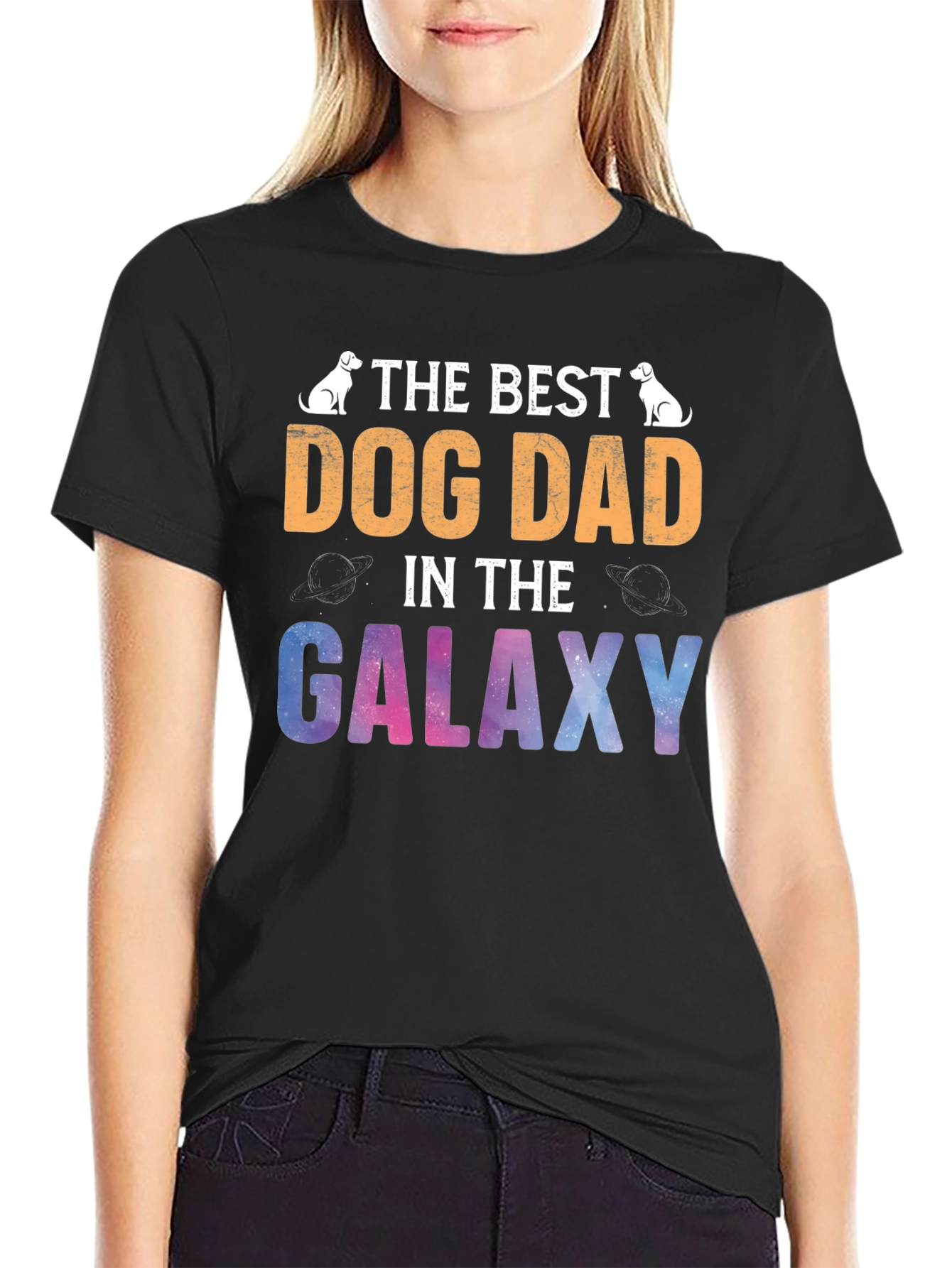 Best Dog Dad Galaxy T-Shirt