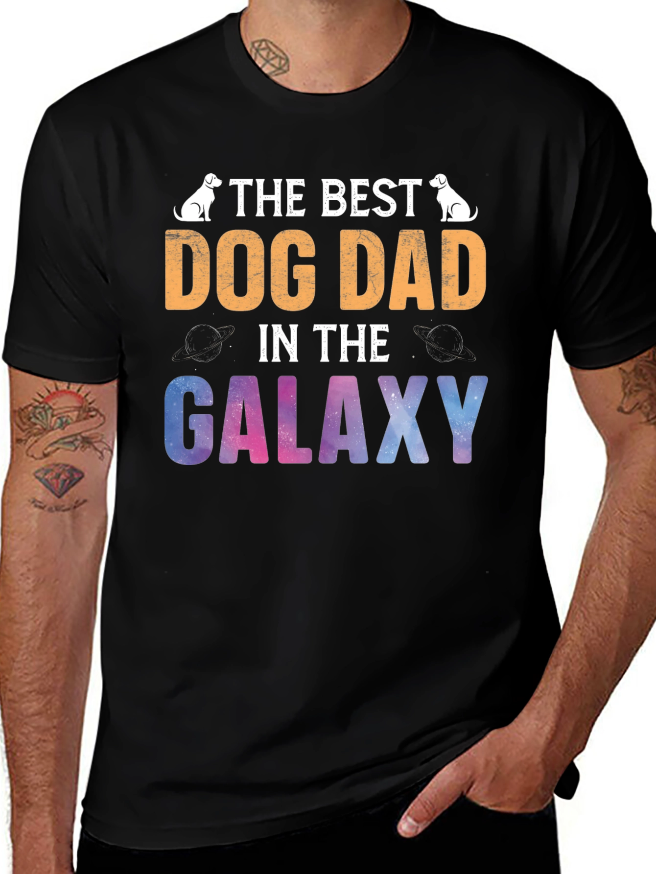 Best Dog Dad Galaxy T-Shirt