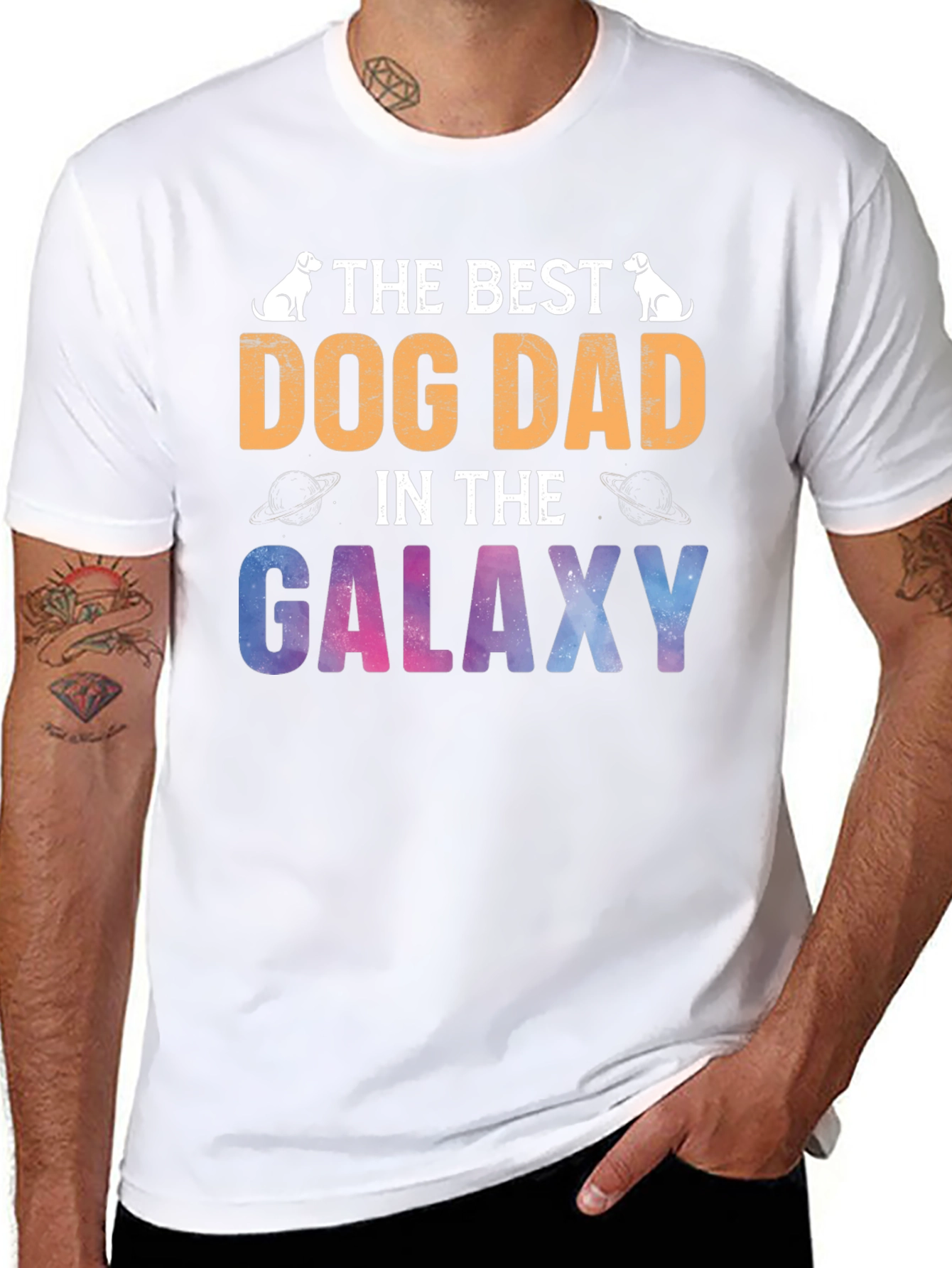 Best Dog Dad Galaxy T-Shirt