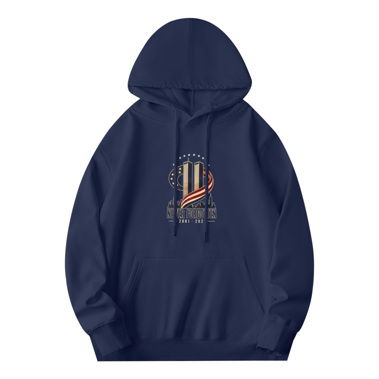 Never Forgotten Twin Towers Skyline 9?11 Tribute Hoodie