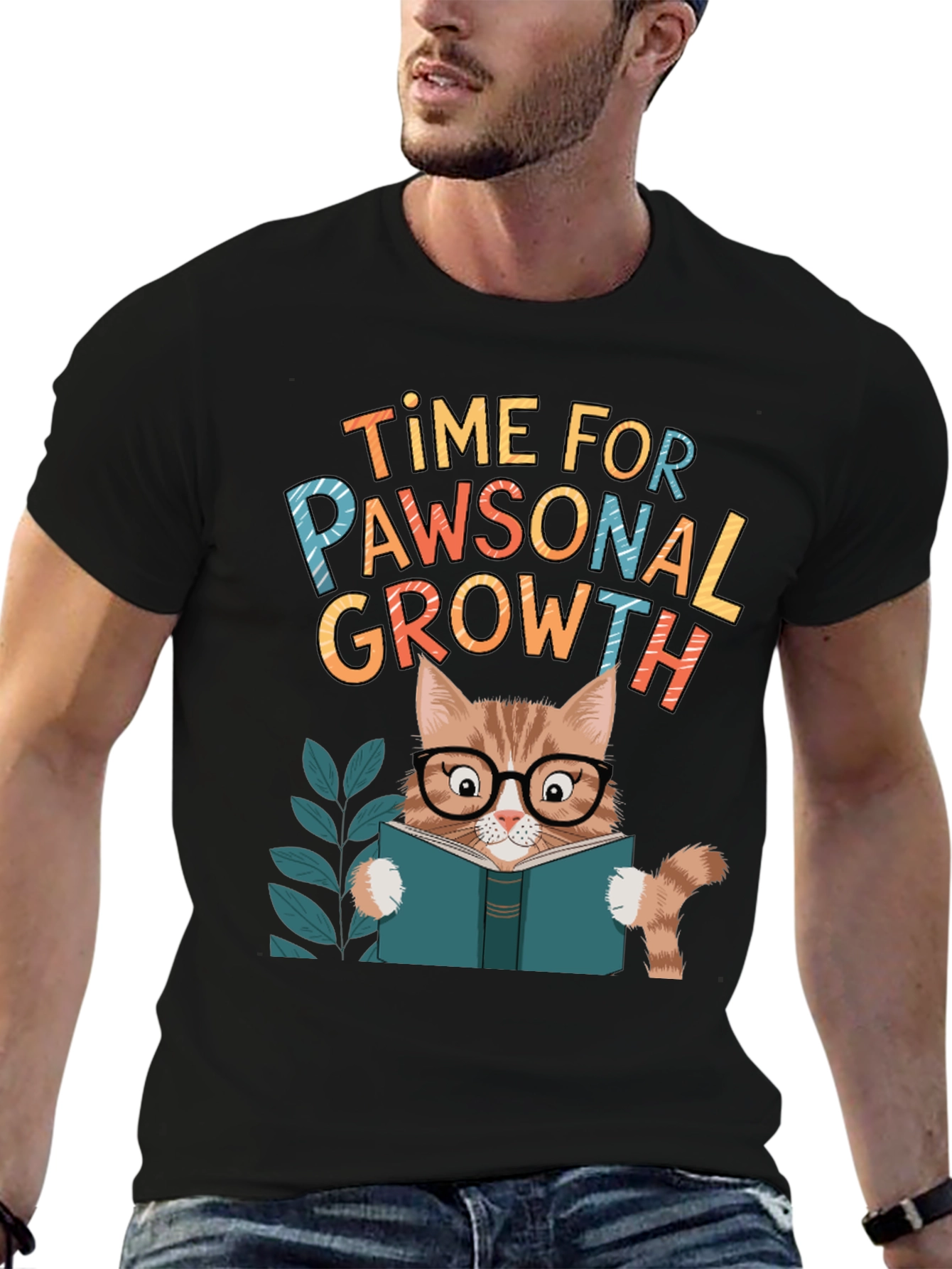 Pawsonal Growth T-Shirt - Cat Lover Tee