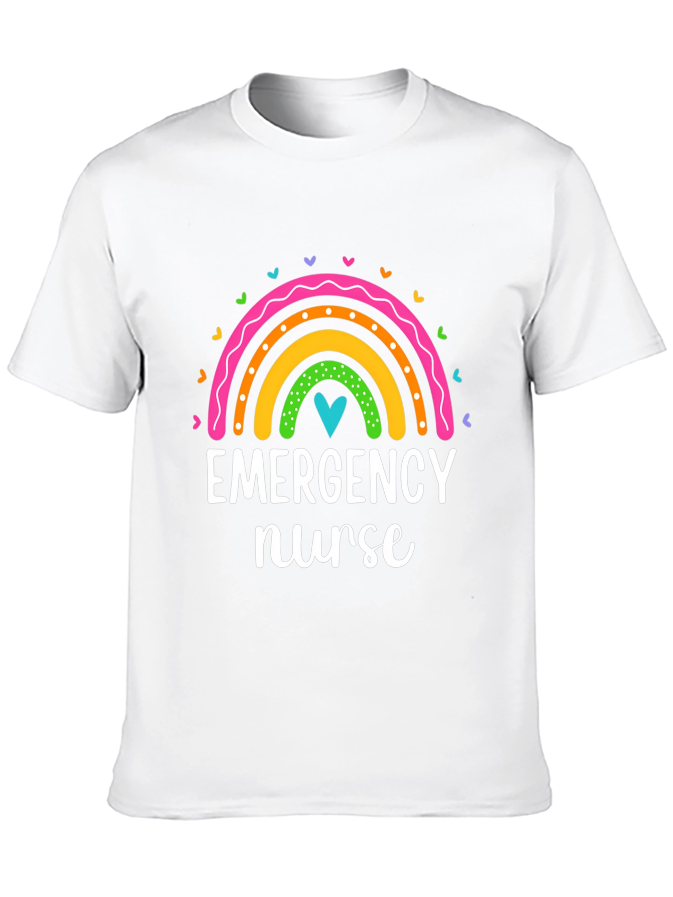 Emergency Nurse Rainbow Heart T-Shirt
