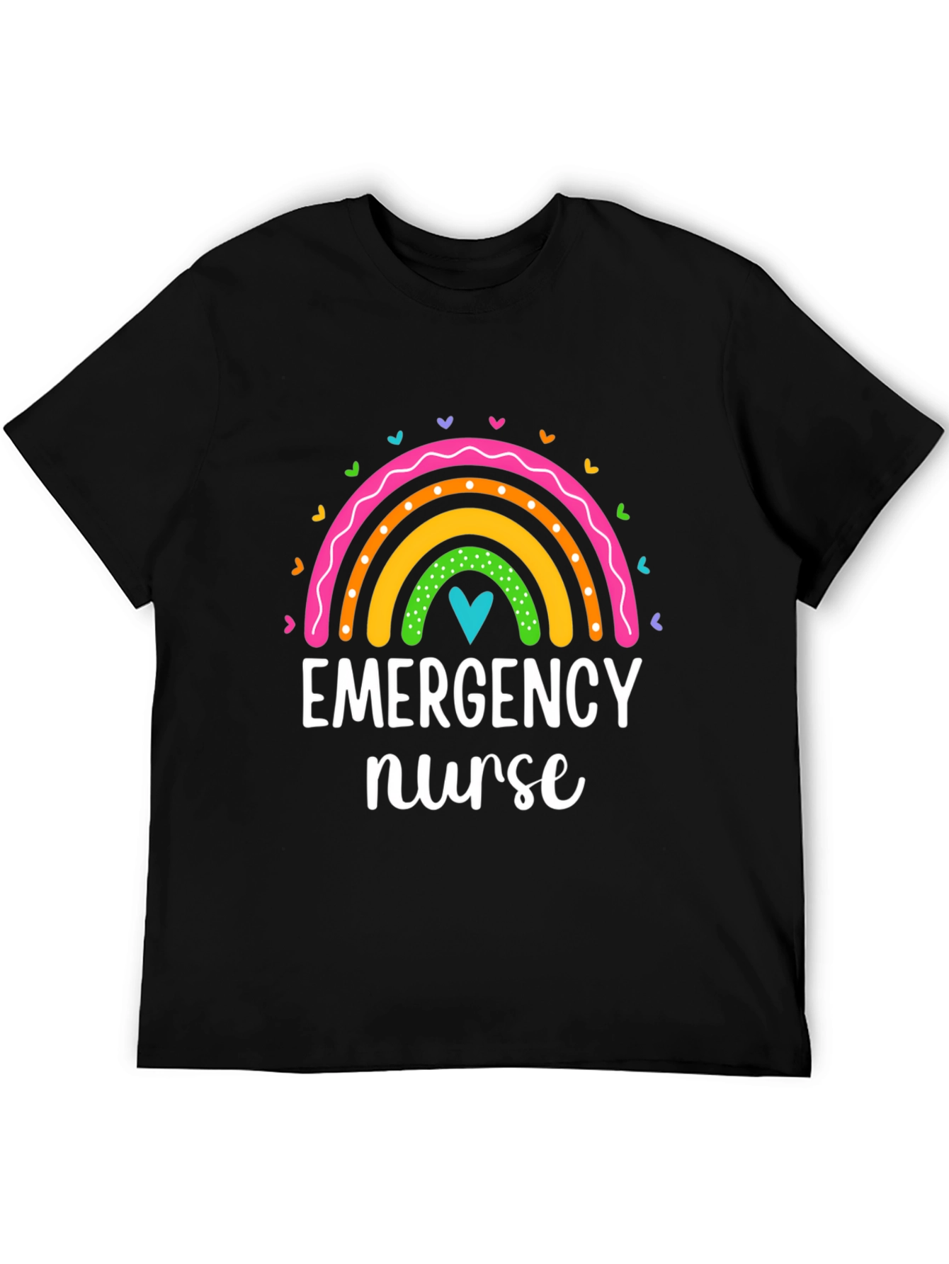 Emergency Nurse Rainbow Heart T-Shirt
