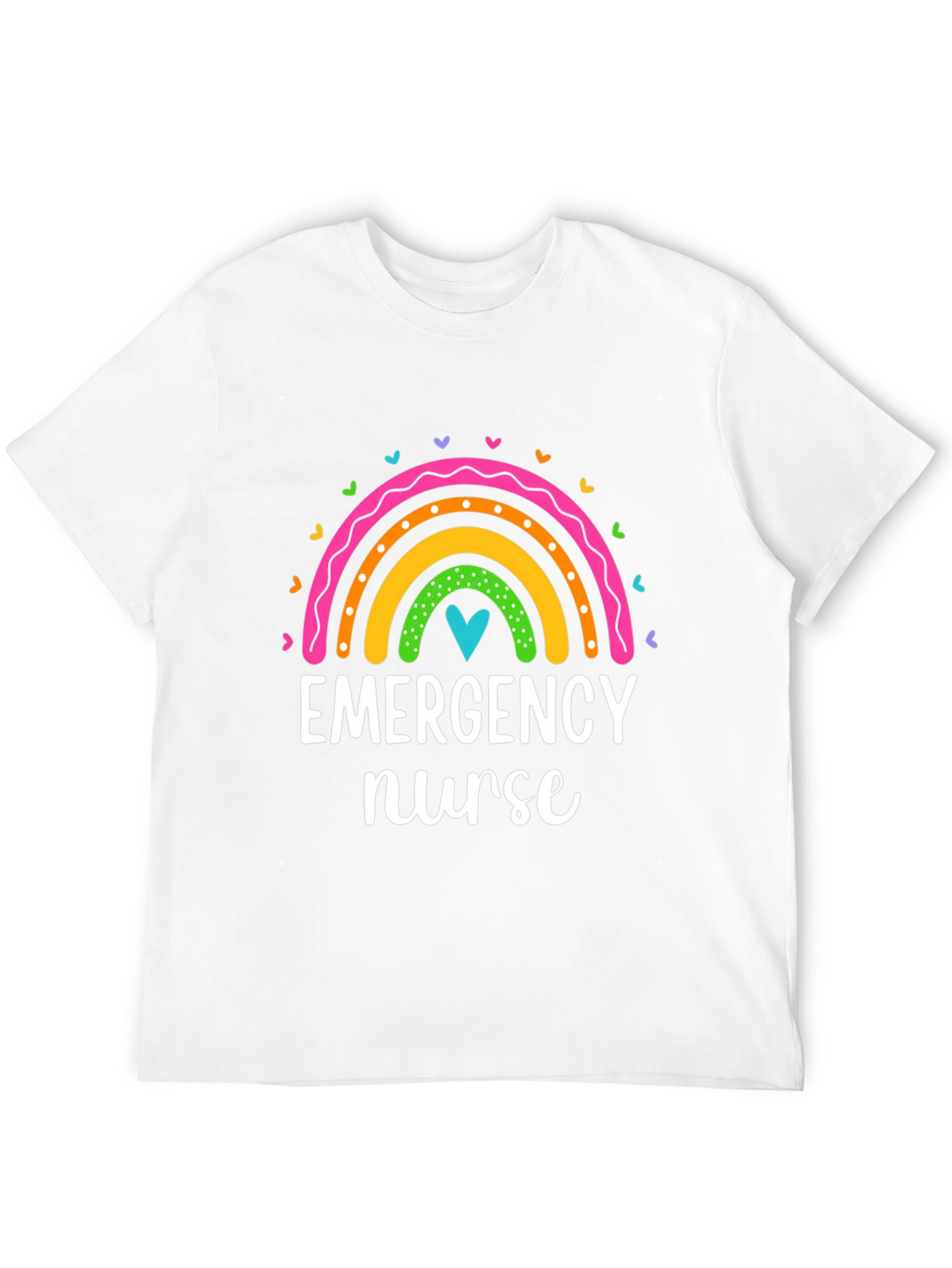 Emergency Nurse Rainbow Heart T-Shirt