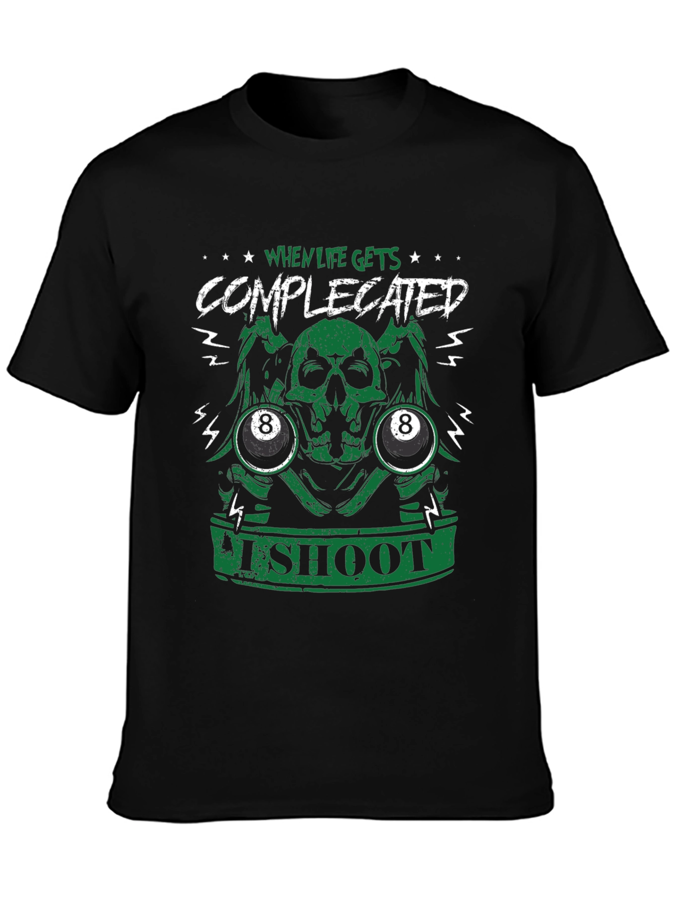 When Life Gets Complicated 8 Ball Graphic Tee