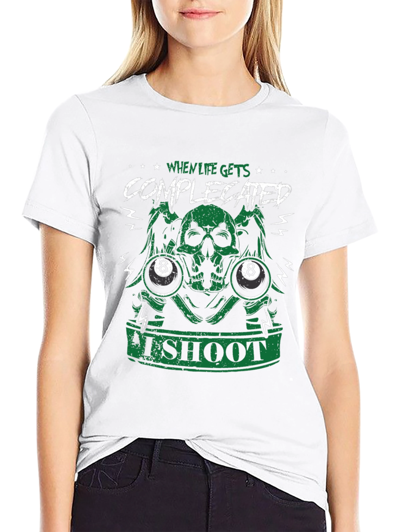 When Life Gets Complicated 8 Ball Graphic Tee