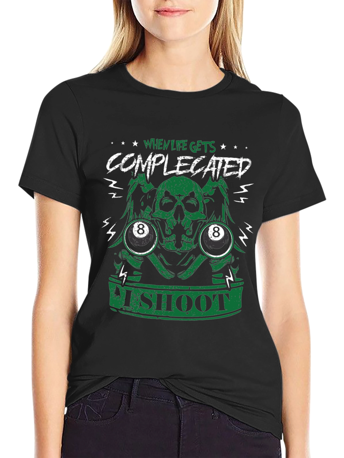 When Life Gets Complicated 8 Ball Graphic Tee