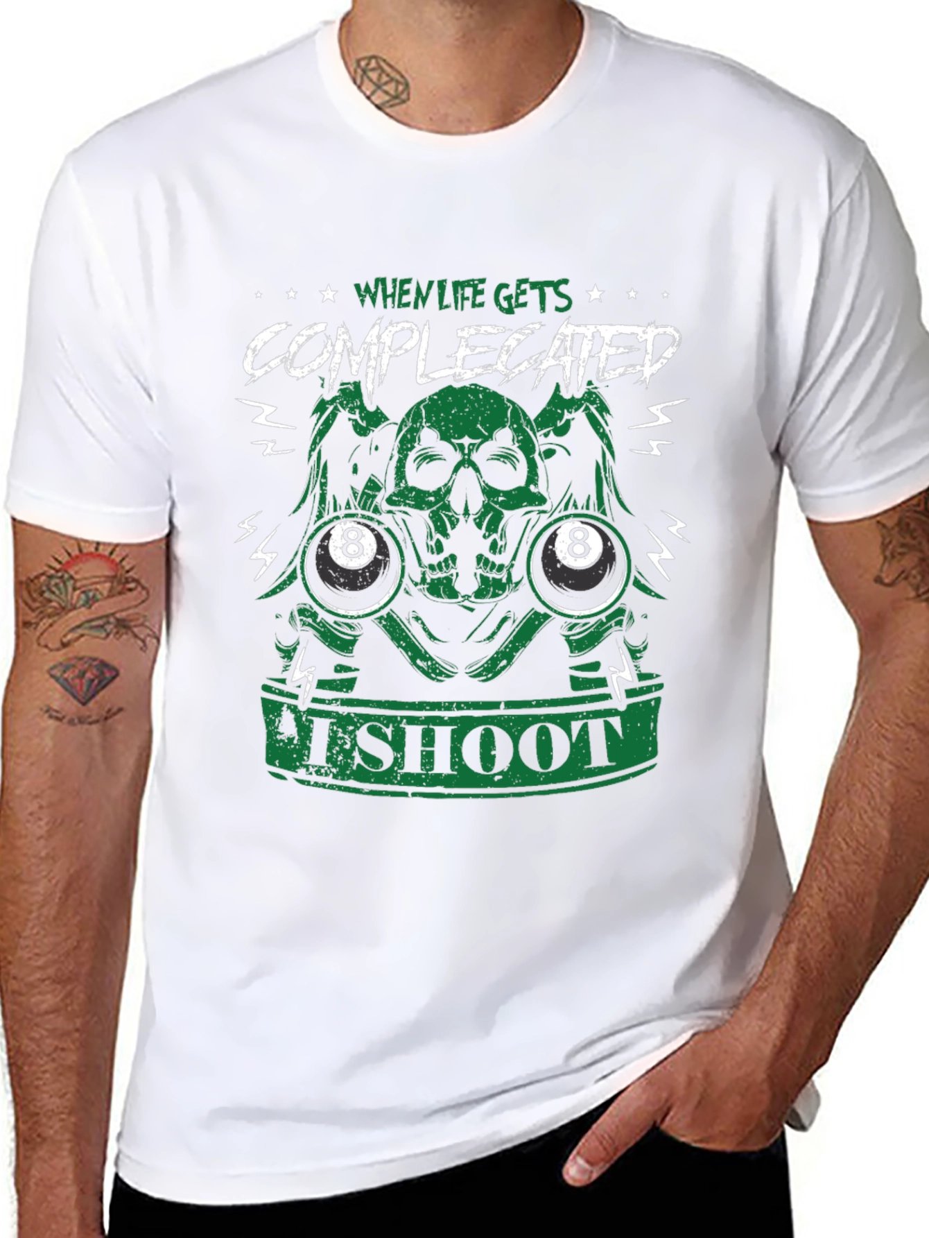 When Life Gets Complicated 8 Ball Graphic Tee