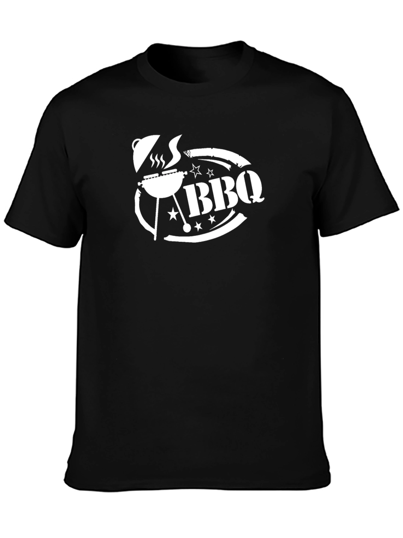 BBQ Grill T-Shirt - Black Cotton Graphic Tee