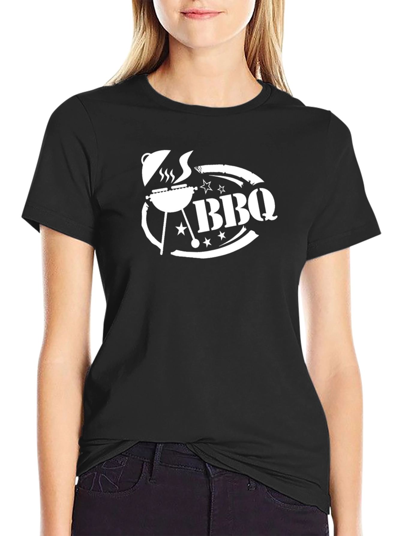 BBQ Grill T-Shirt - Black Cotton Graphic Tee