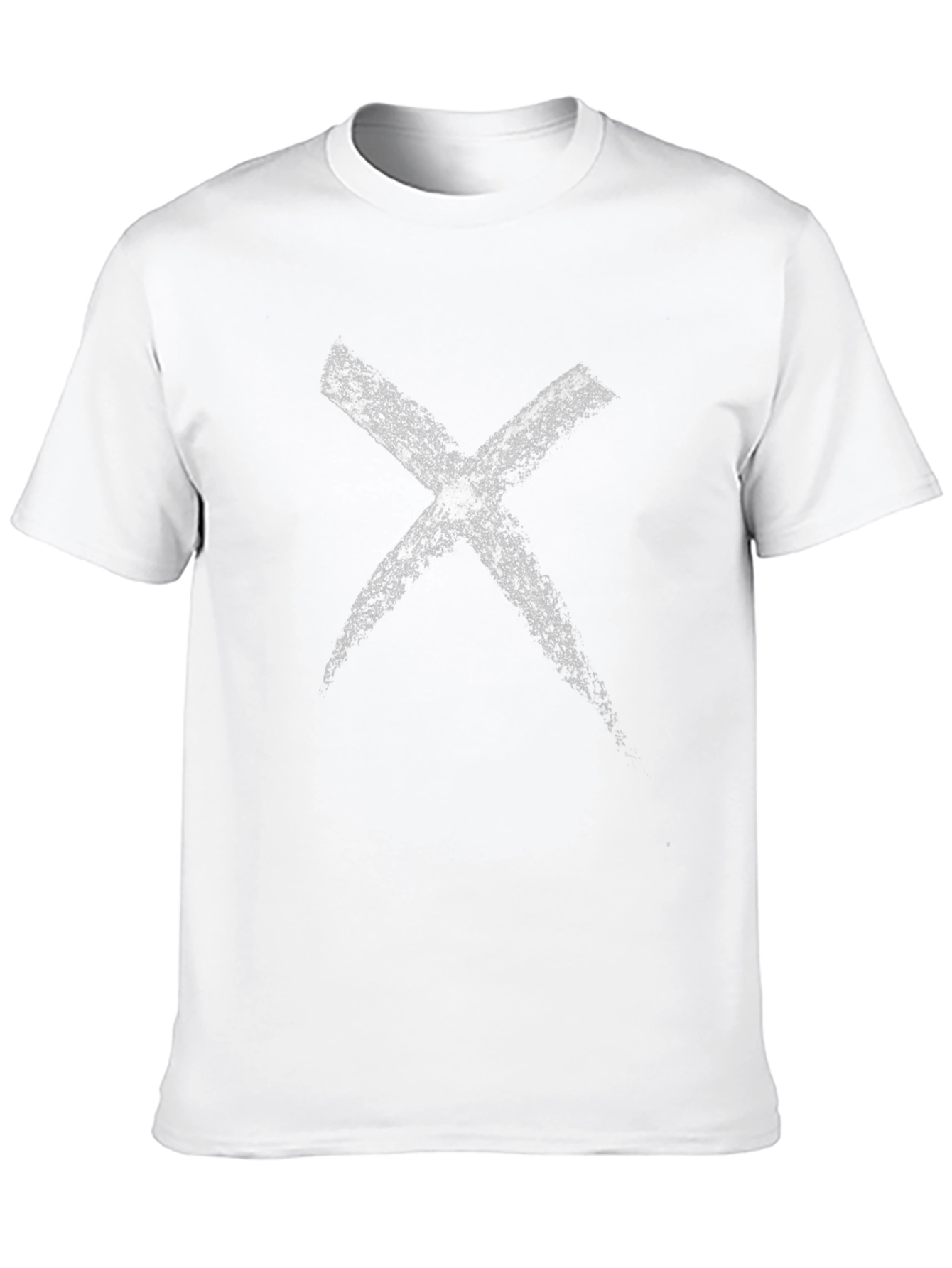 Mens Black T-Shirt with White X Design