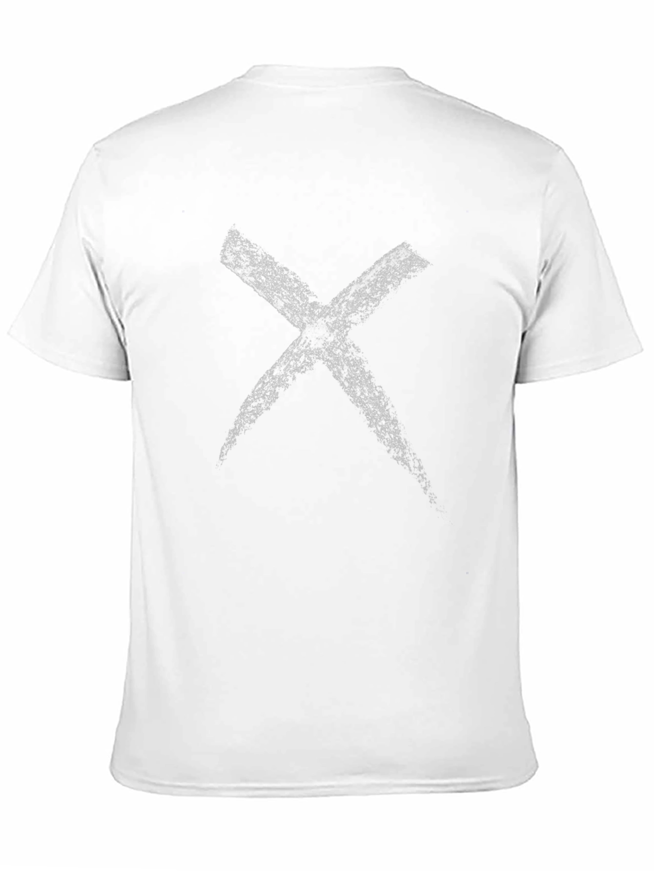 Mens Black T-Shirt with White X Design