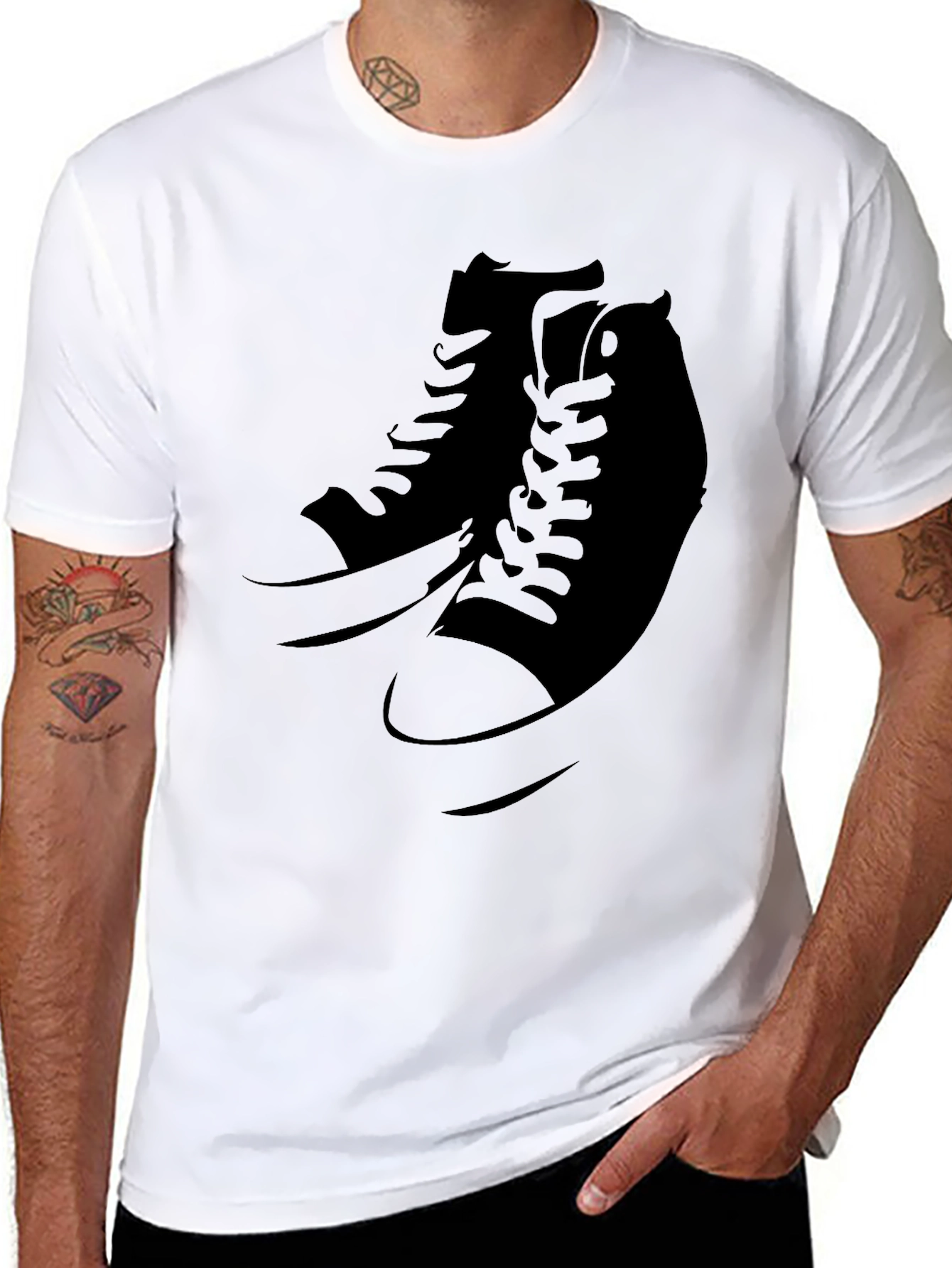 Cool Sneaker Graphic Black T-Shirt