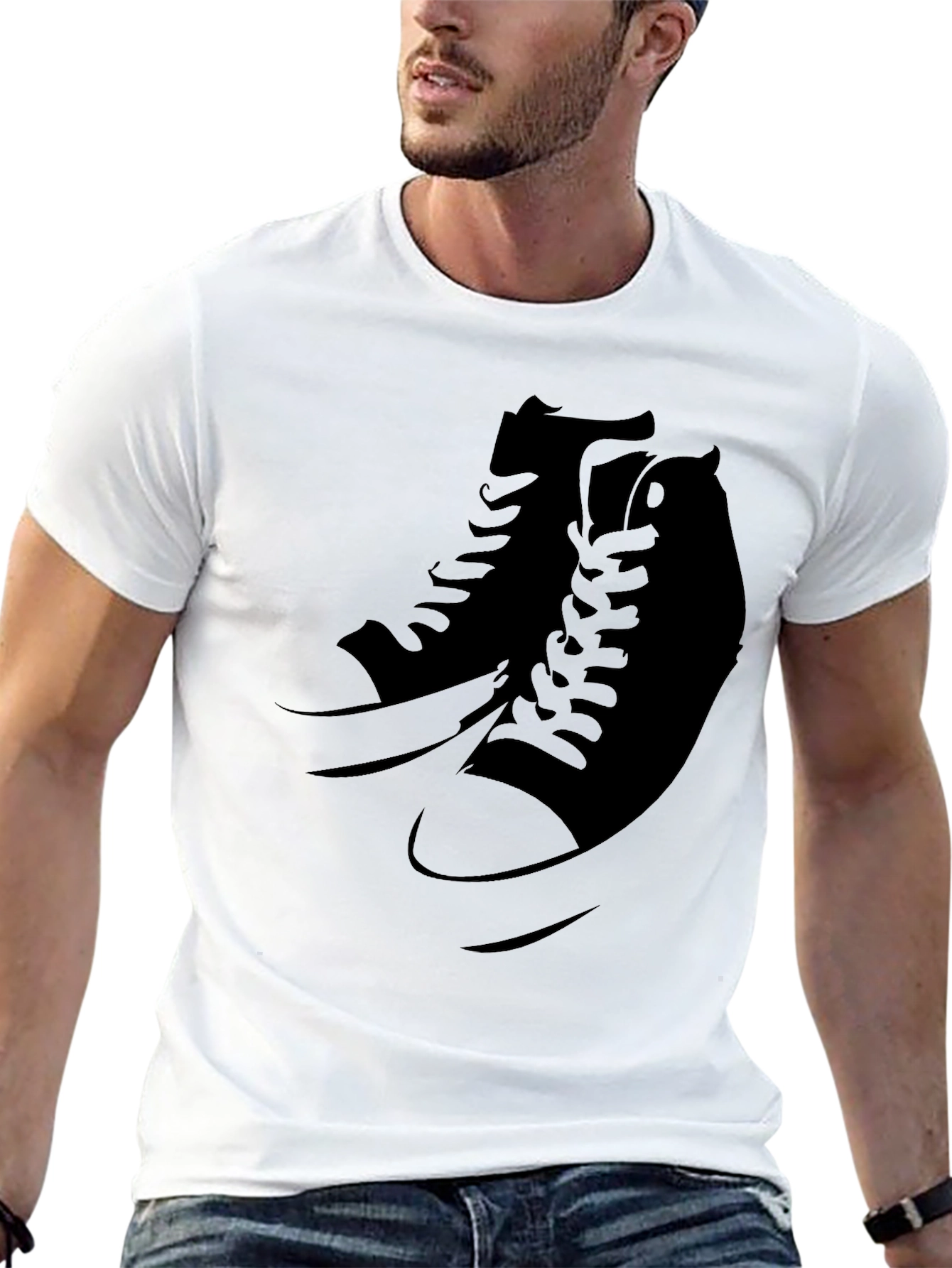 Cool Sneaker Graphic Black T-Shirt