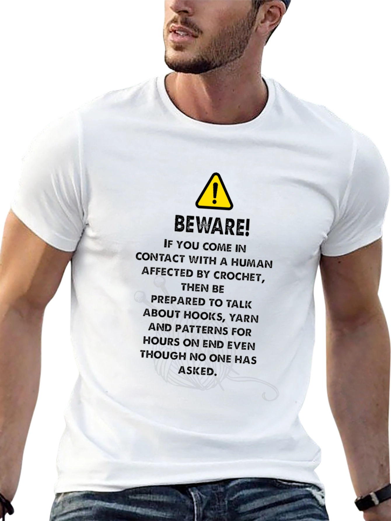Crochet Lover Beware T-Shirt - Funny Yarn Hobby Tee