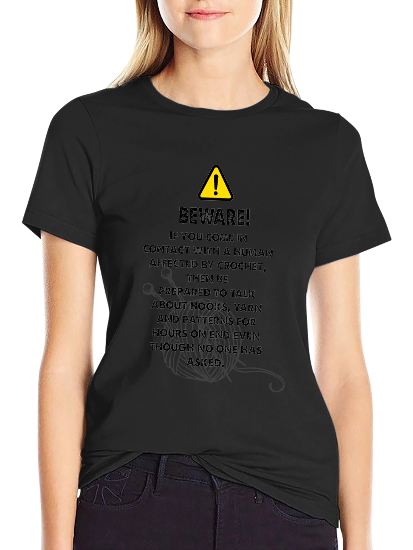 Crochet Lover Beware T-Shirt - Funny Yarn Hobby Tee