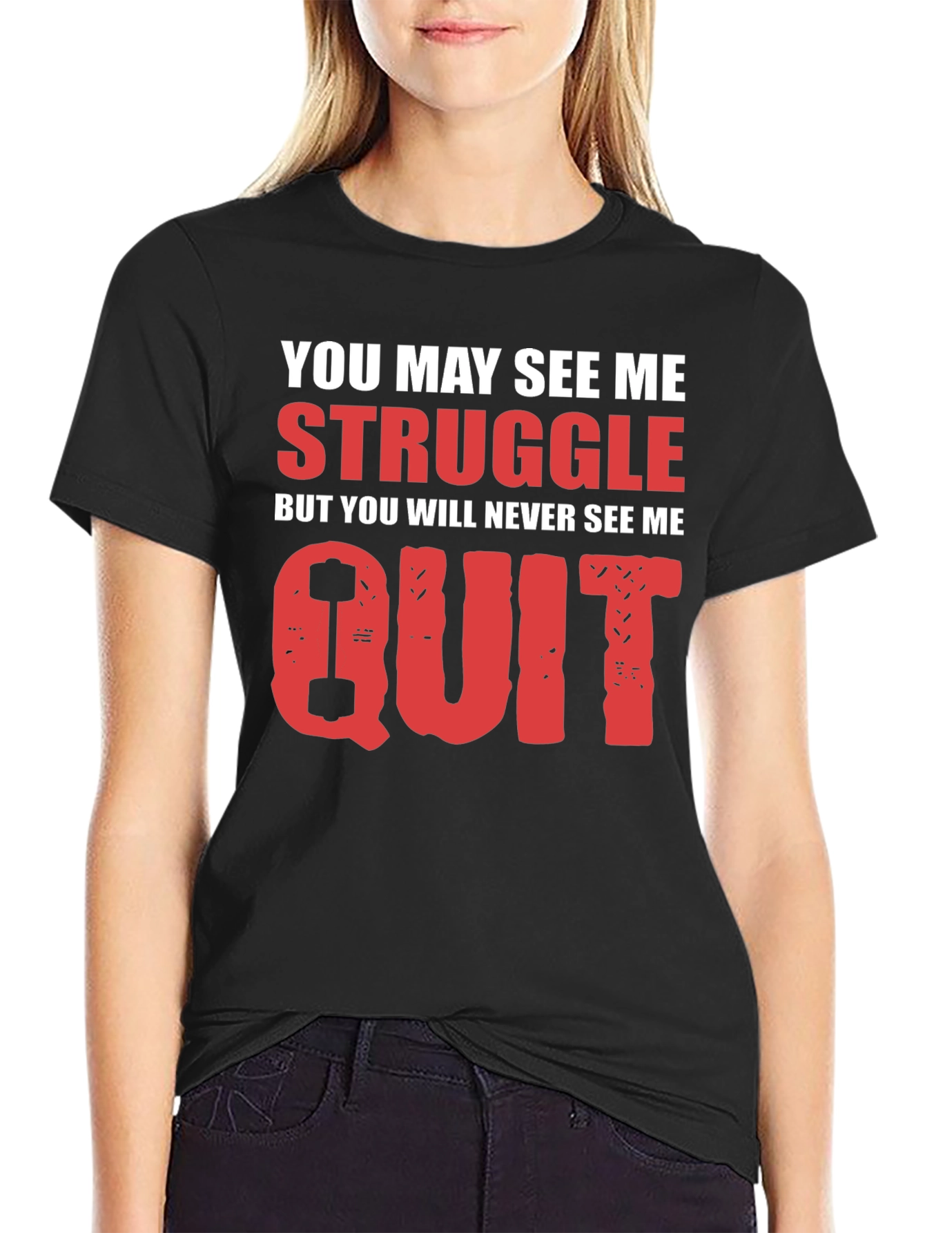Motivational Never Quit Graphic T-Shirt