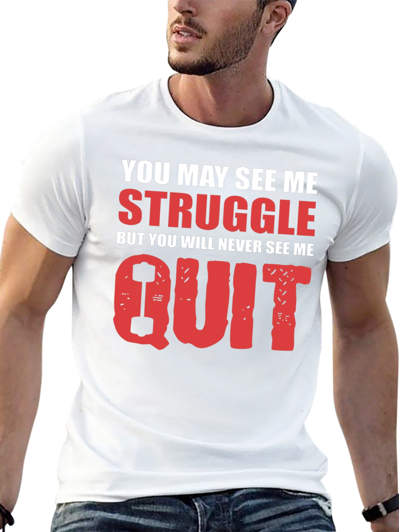 Motivational Never Quit Graphic T-Shirt
