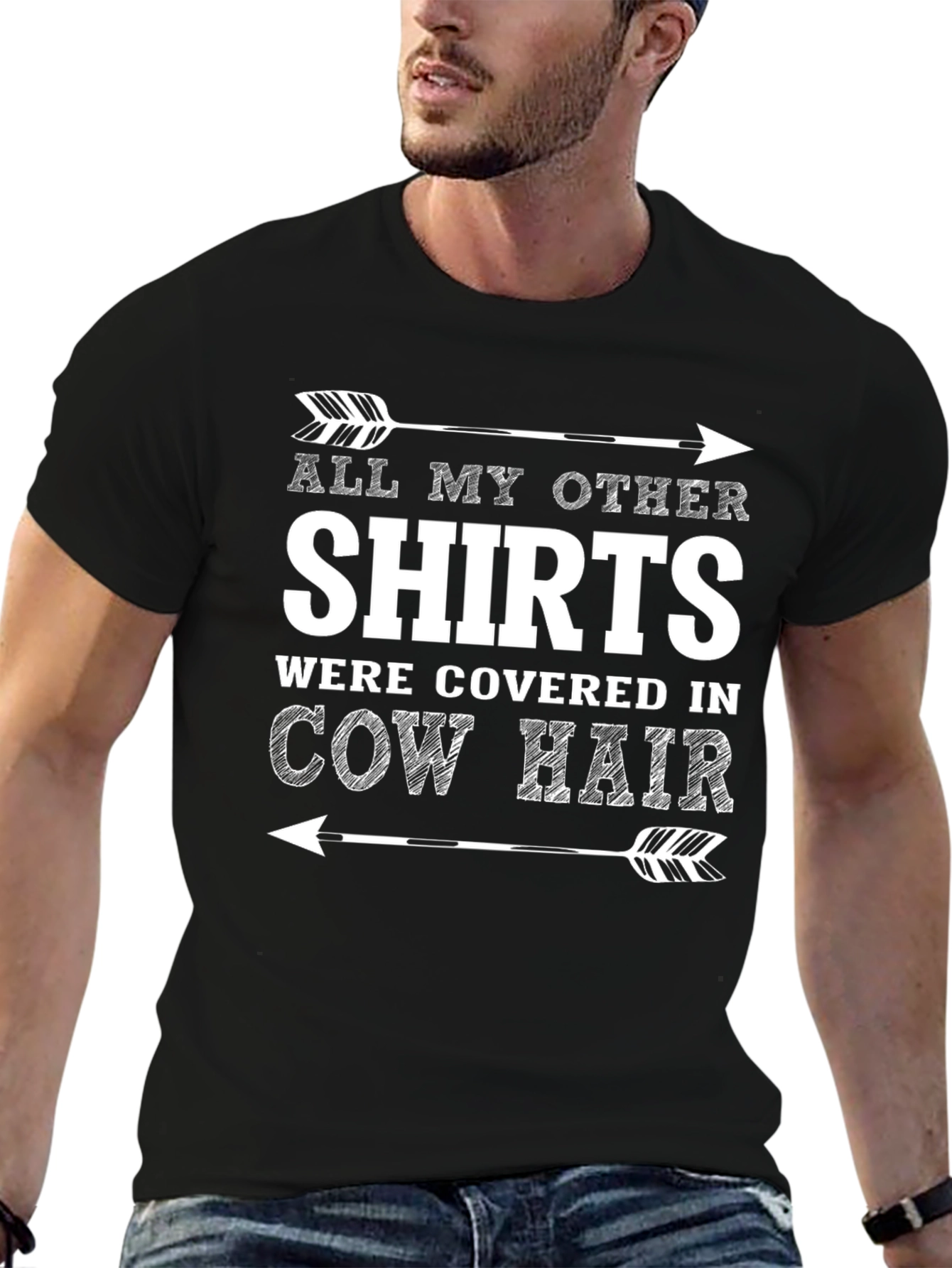 Cow Hair T-Shirt - Humorous Graphic Tee