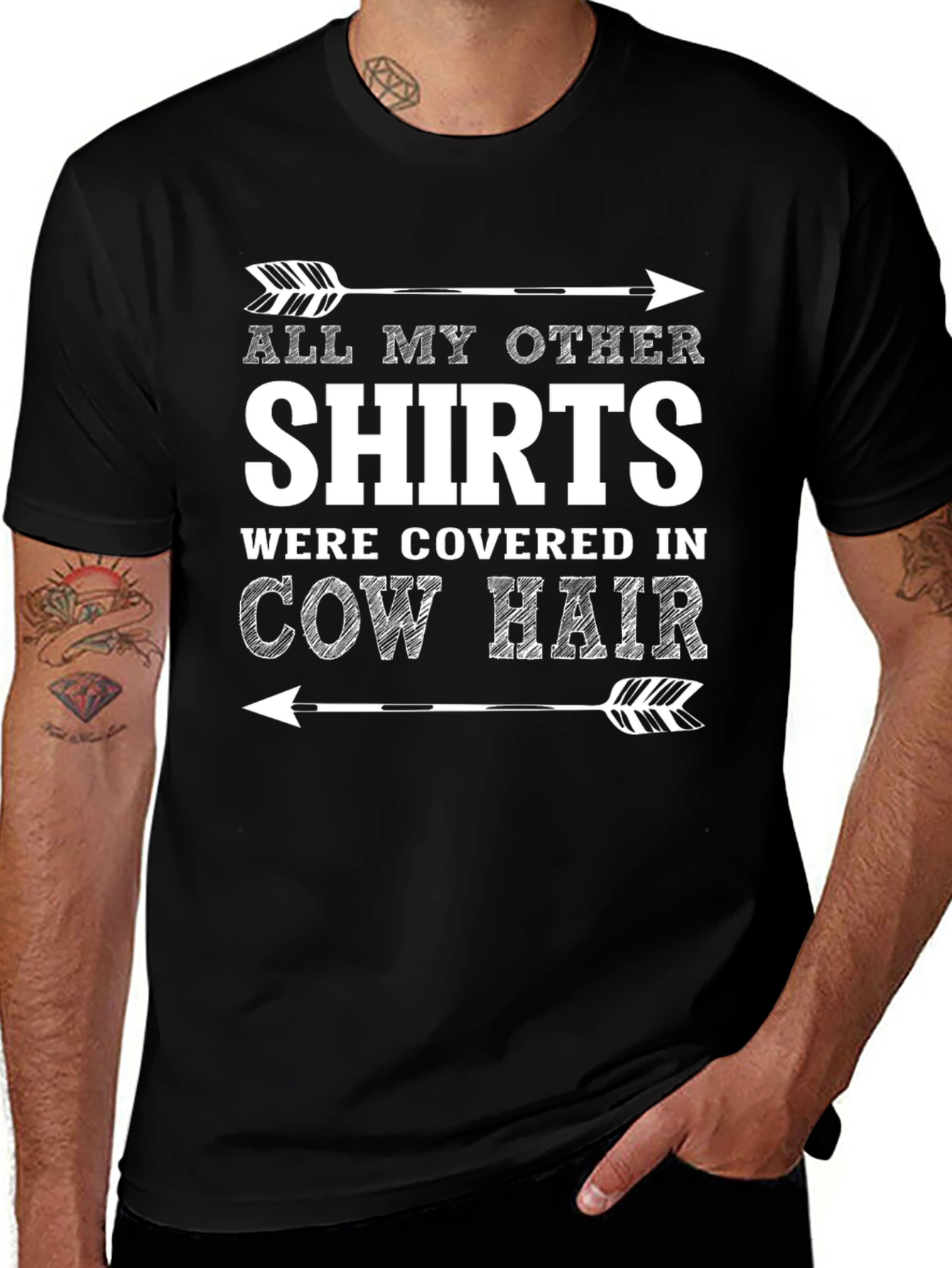 Cow Hair T-Shirt - Humorous Graphic Tee