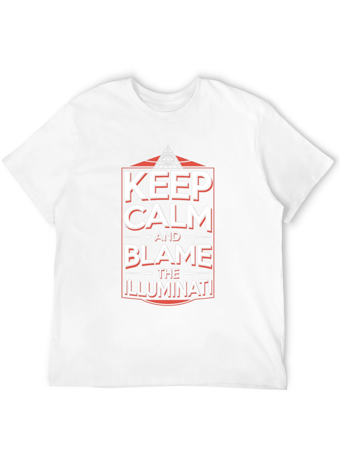 Keep Calm and Blame Illuminati Black Graphic T-Shirt