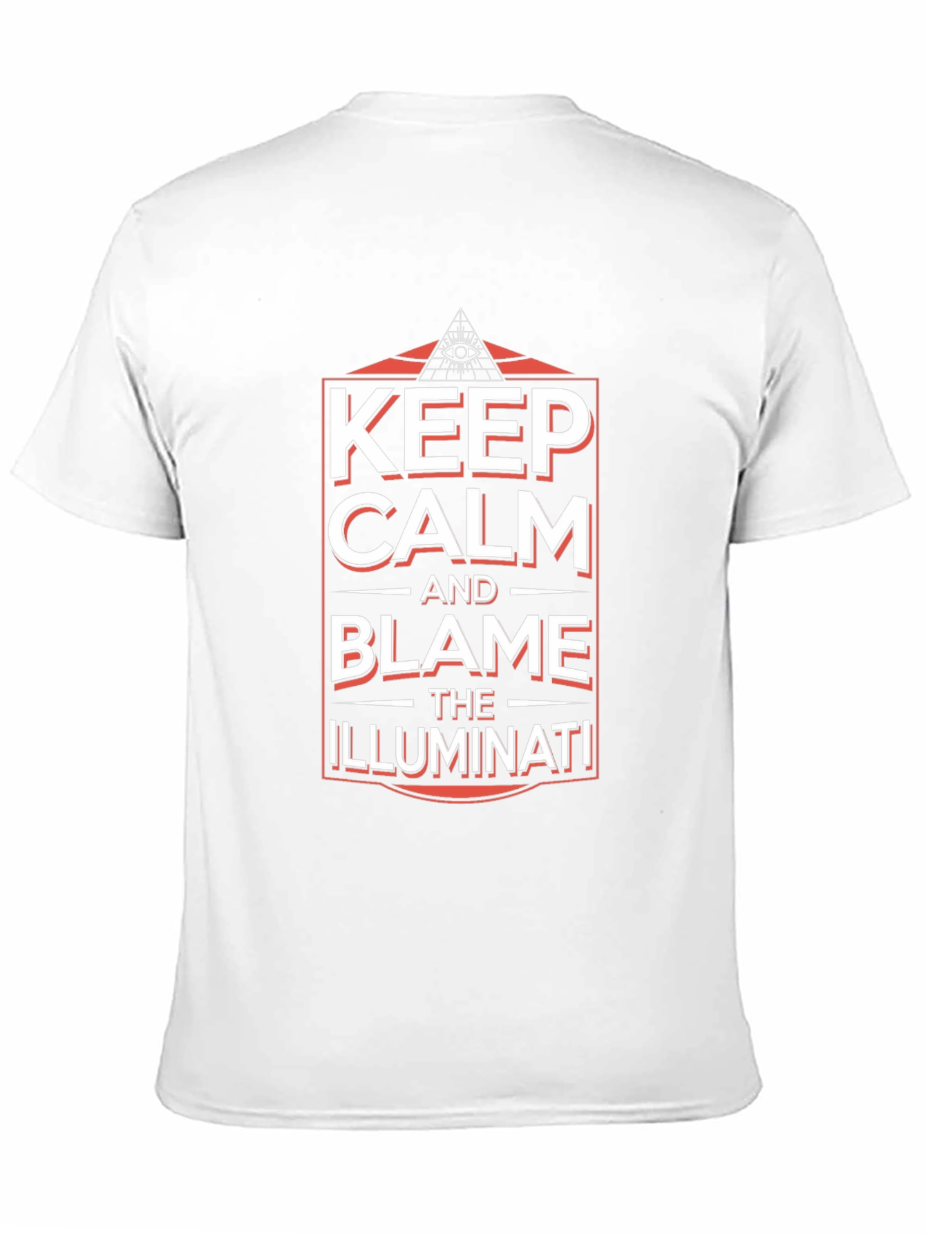 Keep Calm and Blame Illuminati Black Graphic T-Shirt