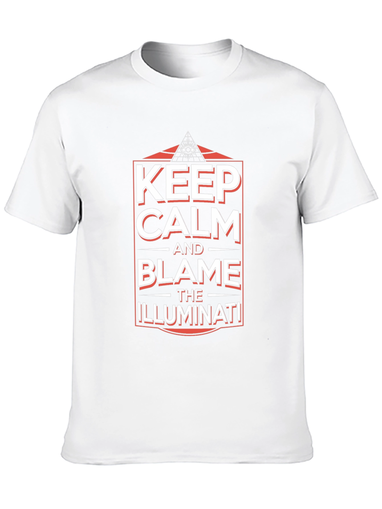 Keep Calm and Blame Illuminati Black Graphic T-Shirt
